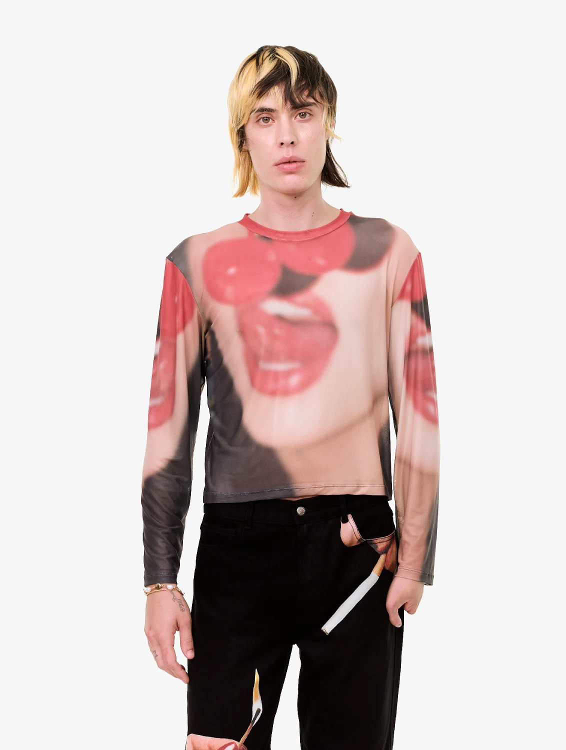 Carne Bollente Maraschino Madness T-Shirt front view on model