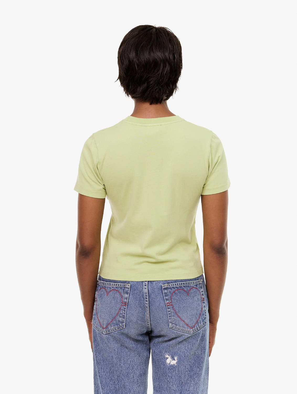 Carne Bollente Pasture Princess T-Shirt Green back view on model