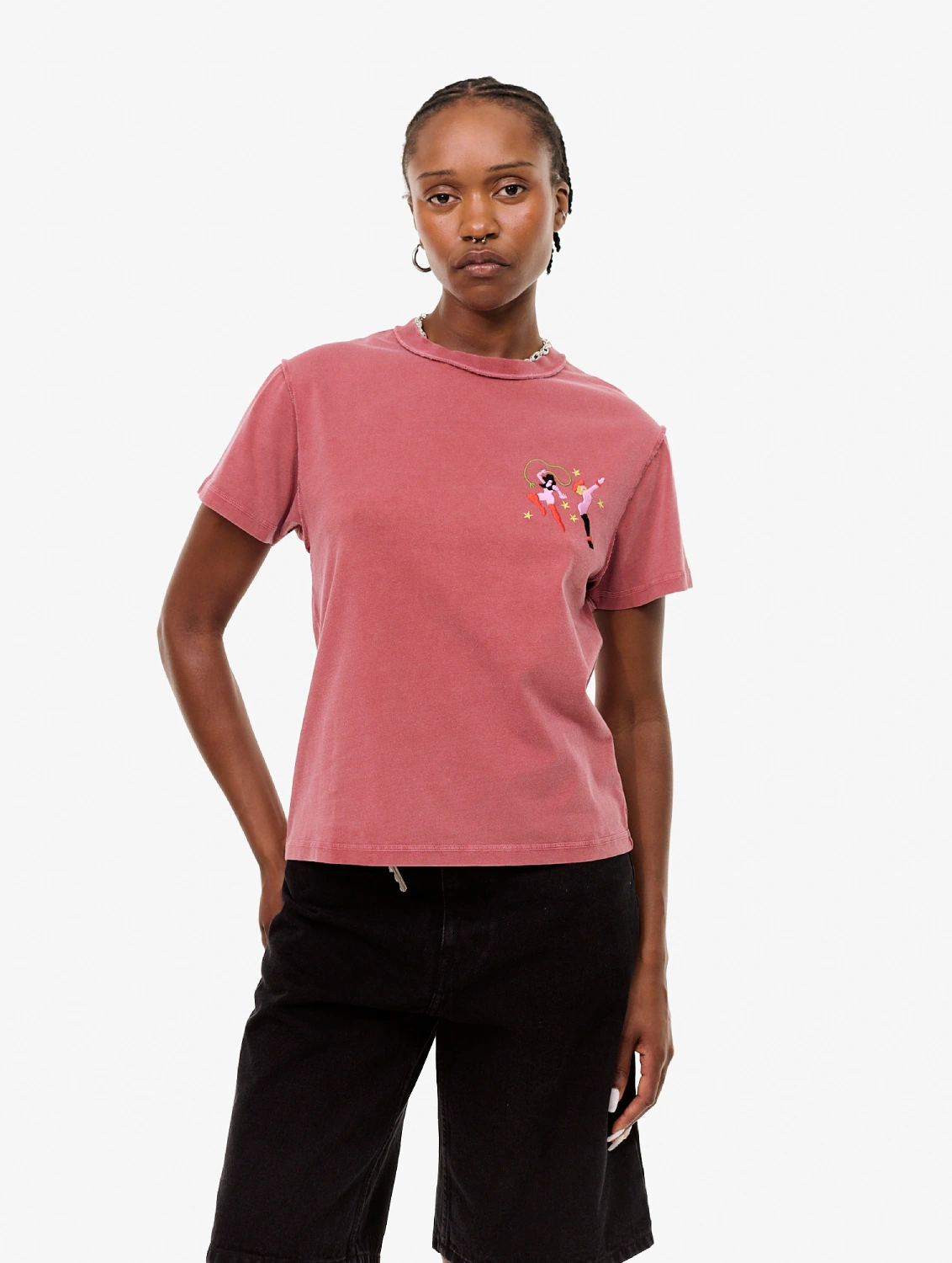 Carne Bollente Red Bottom Romance T-Shirt Off Red front view on model