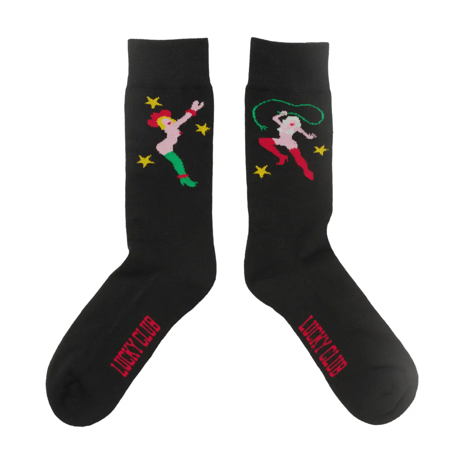 Carne Bollente Socks the Safeword Black front view in a white background