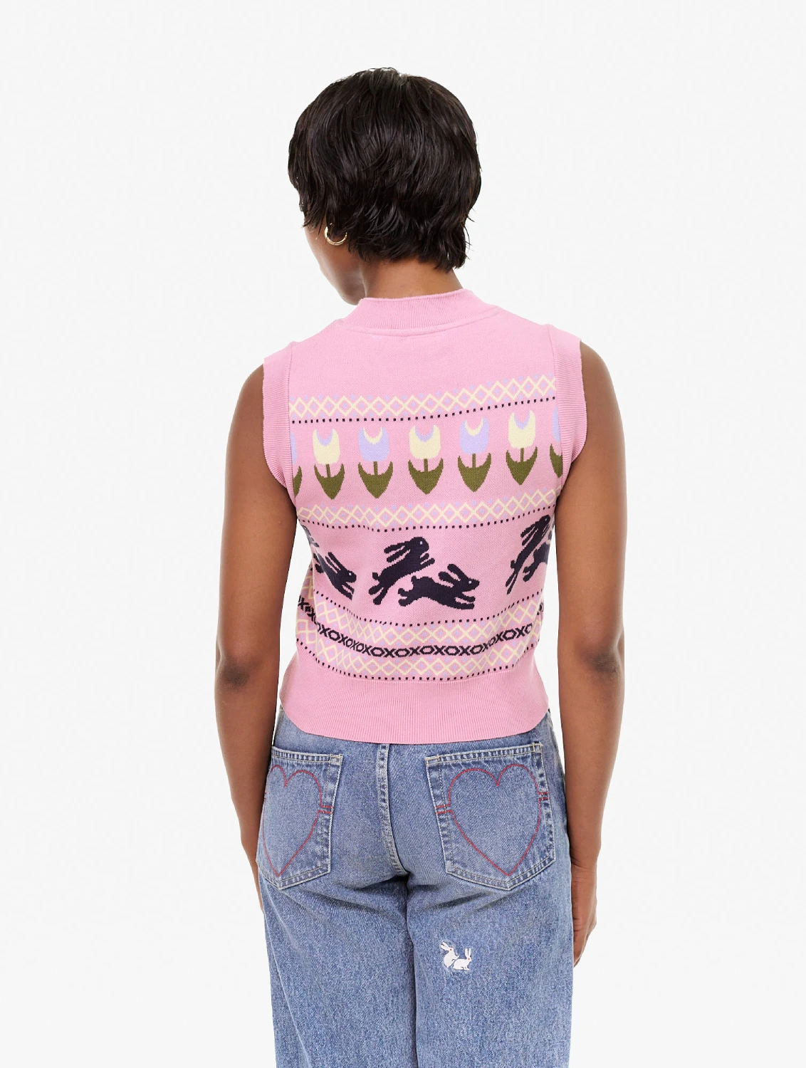 Carne Bollente Somebunny to Love Vest back view on model