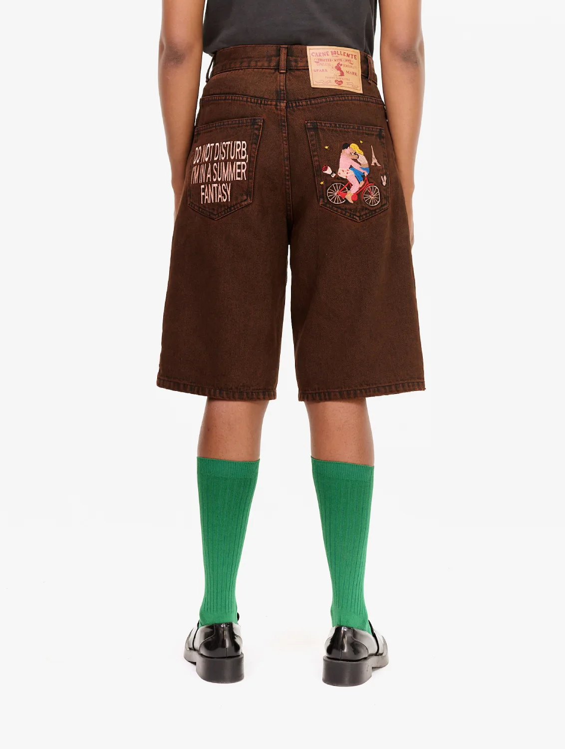 Carne Bollente Summer Fantasies Bermudas Off Brown back view on model