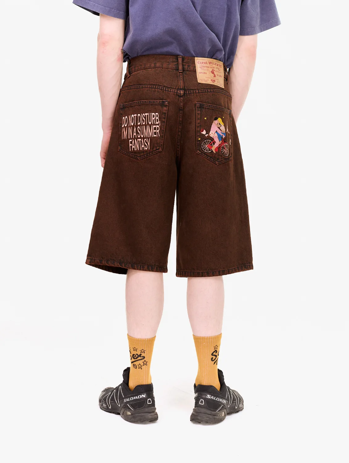 Carne Bollente Summer Fantasies Bermudas Off Brown back view on model