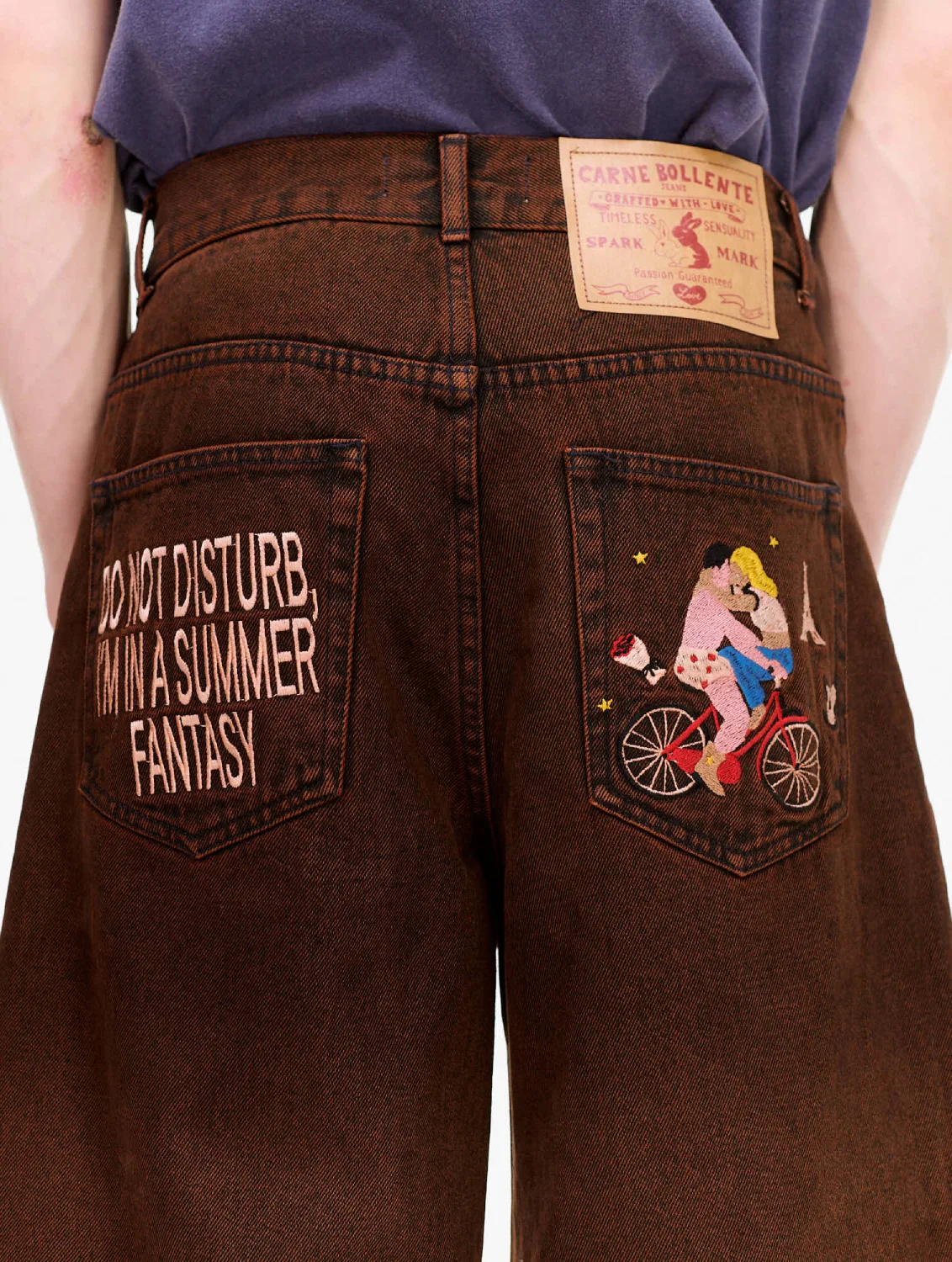 Carne Bollente Summer Fantasies Bermudas Off Brown back view on model