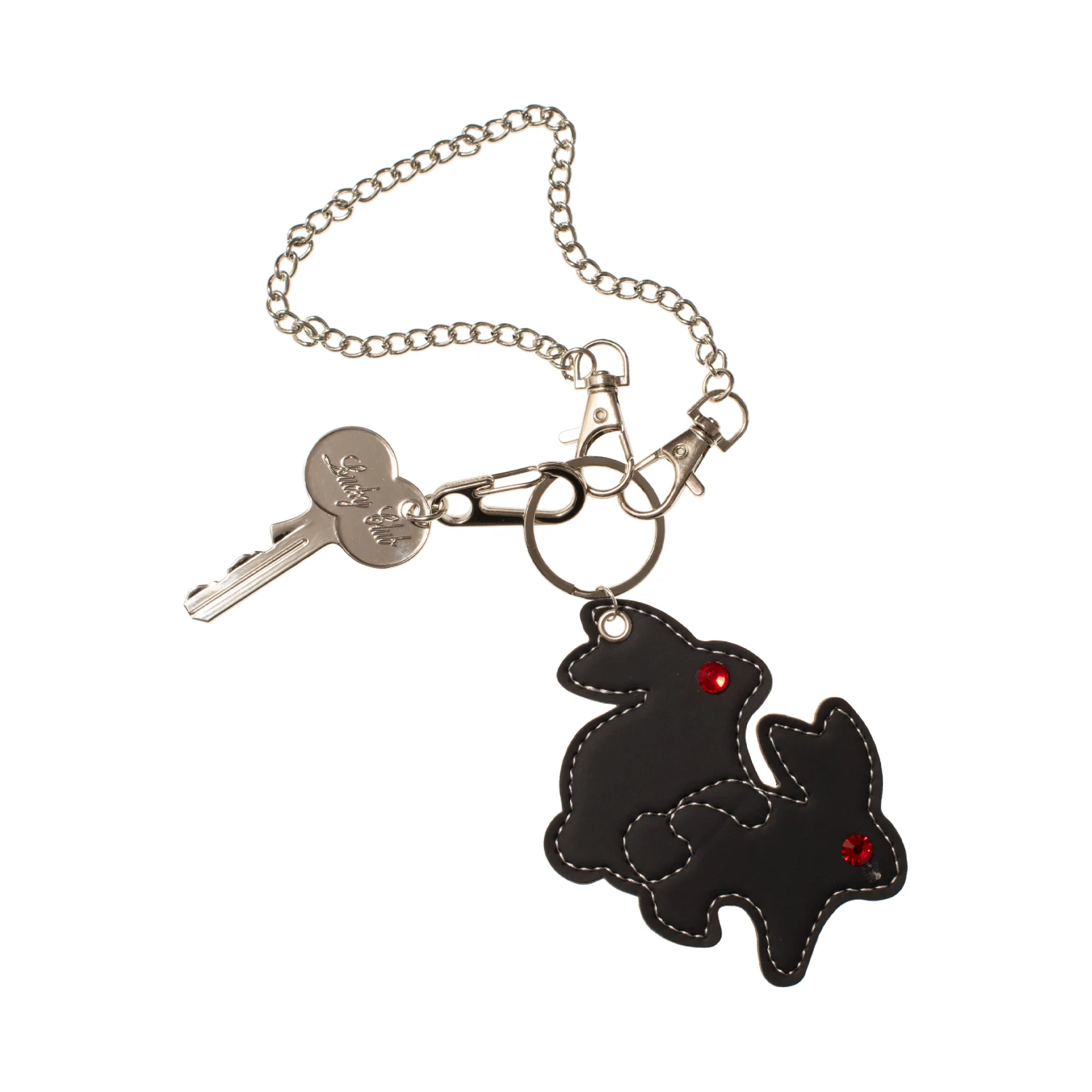 Carne Bollente The Rabbit Room Keychain front view in a white background