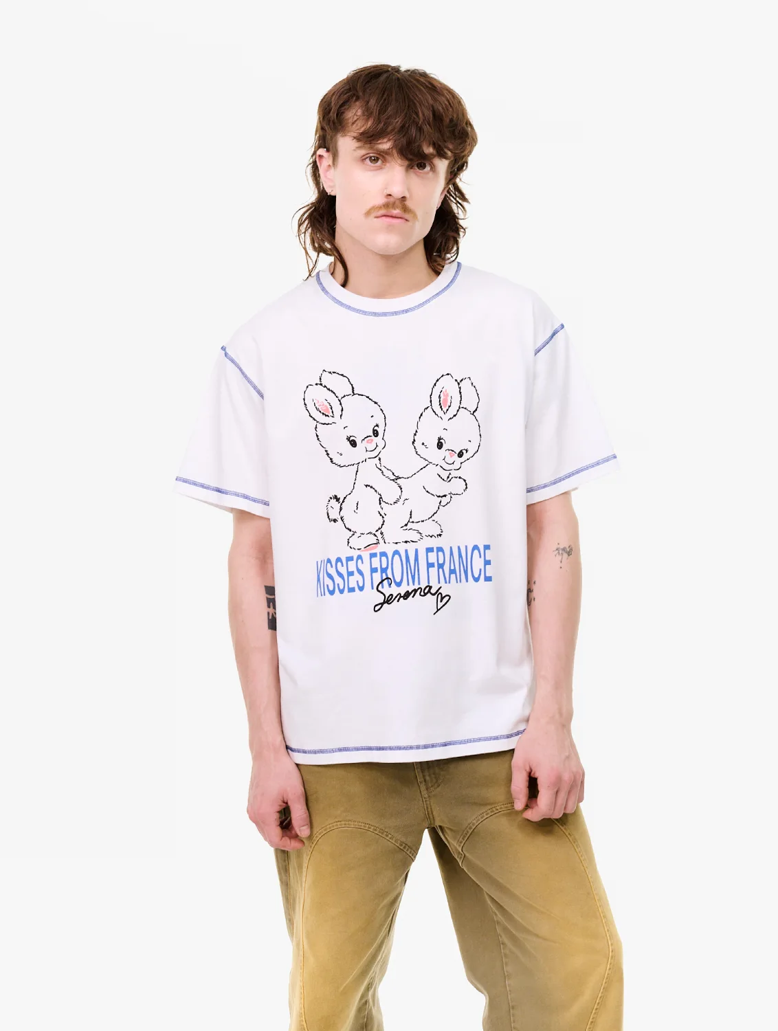 Carne Bollente XOXO, Serena T-Shirt White front view on model