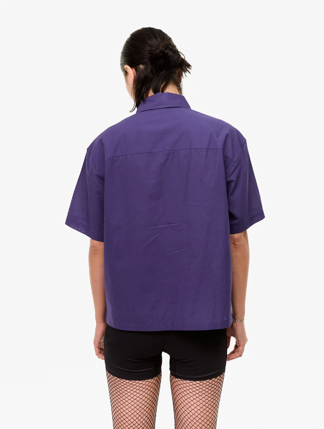 Carne Bollente x Sadao Hasegawa In Blue Shirt back view on model