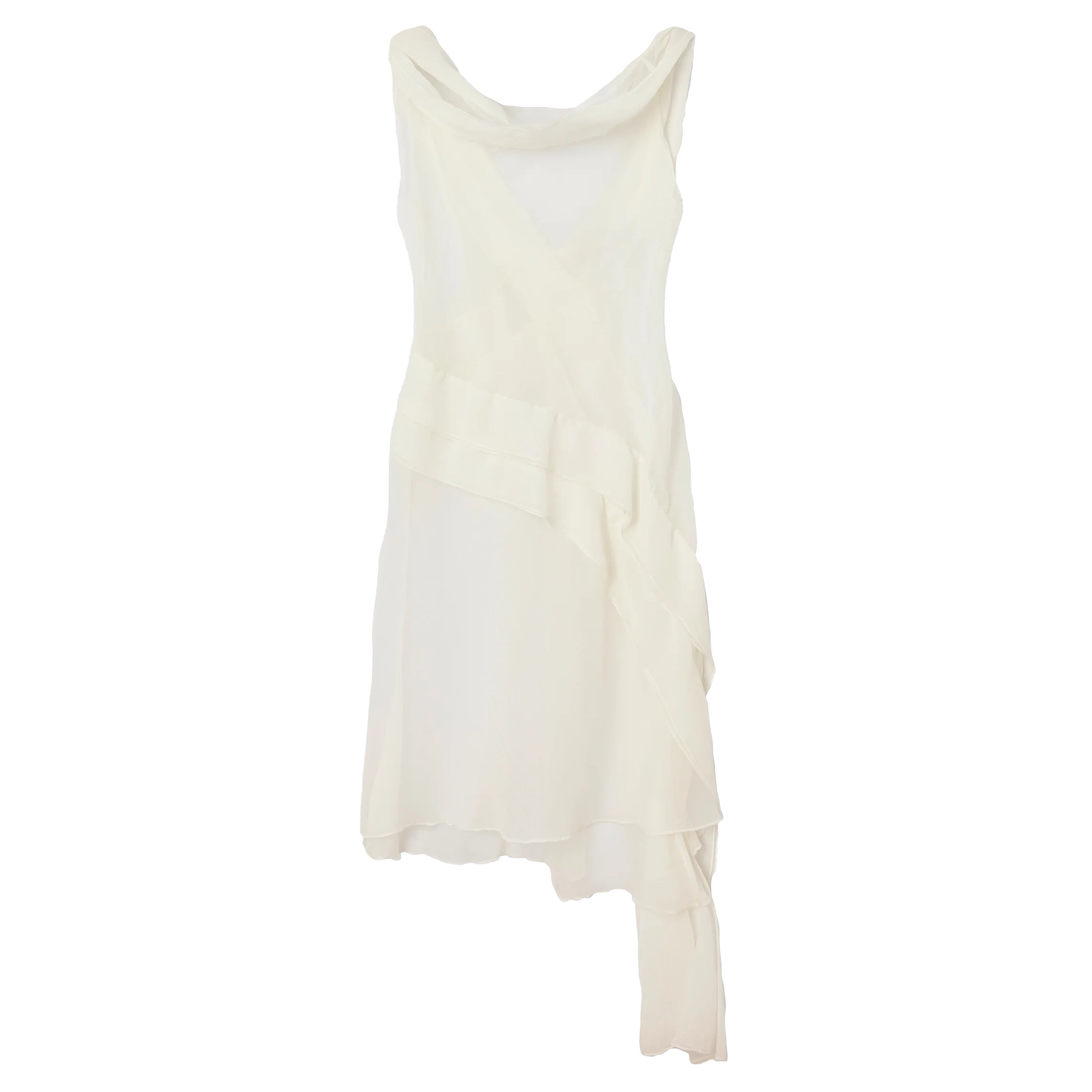 Gimaguas Boa Dress White front view in a white background