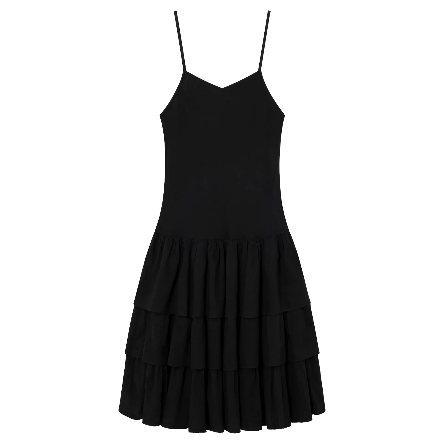 Gimaguas Joan Midi Dress Black front view in a white background