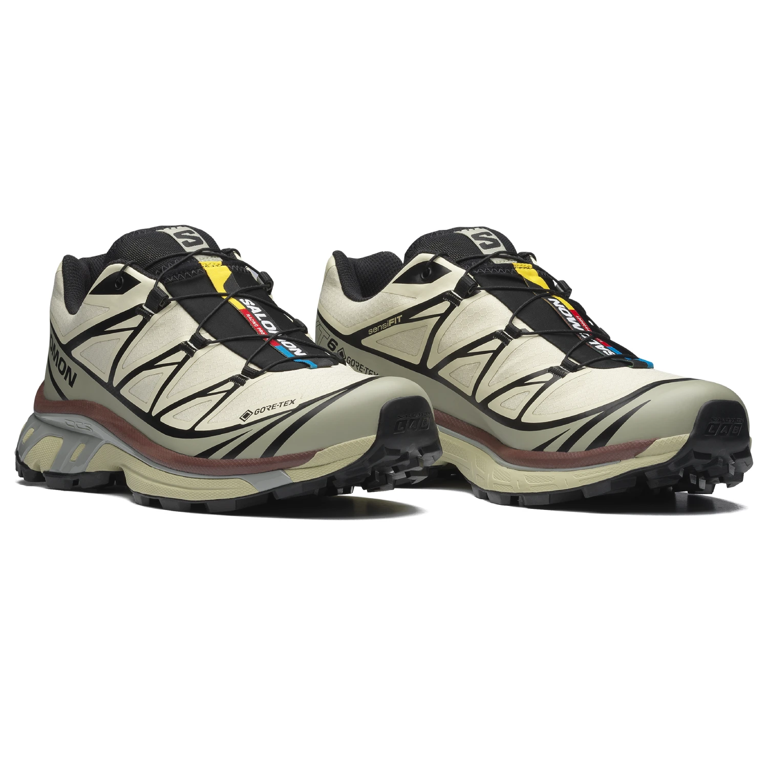 Salomon XT-6 GTX Aspargus Green/Tea/Bitter Chocolate side view in a white background