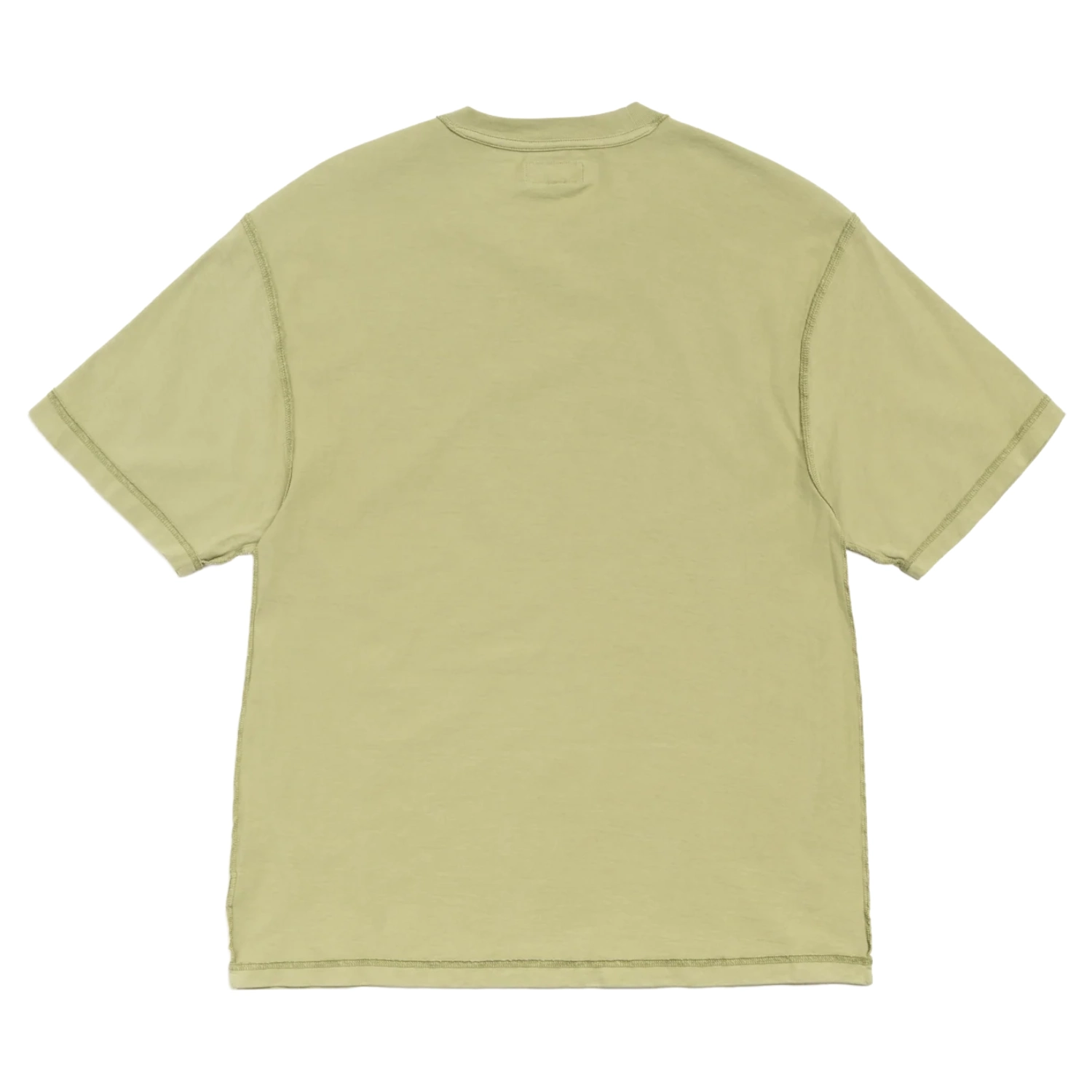 Stüssy Lazy Tee Light Olive back view in a white background