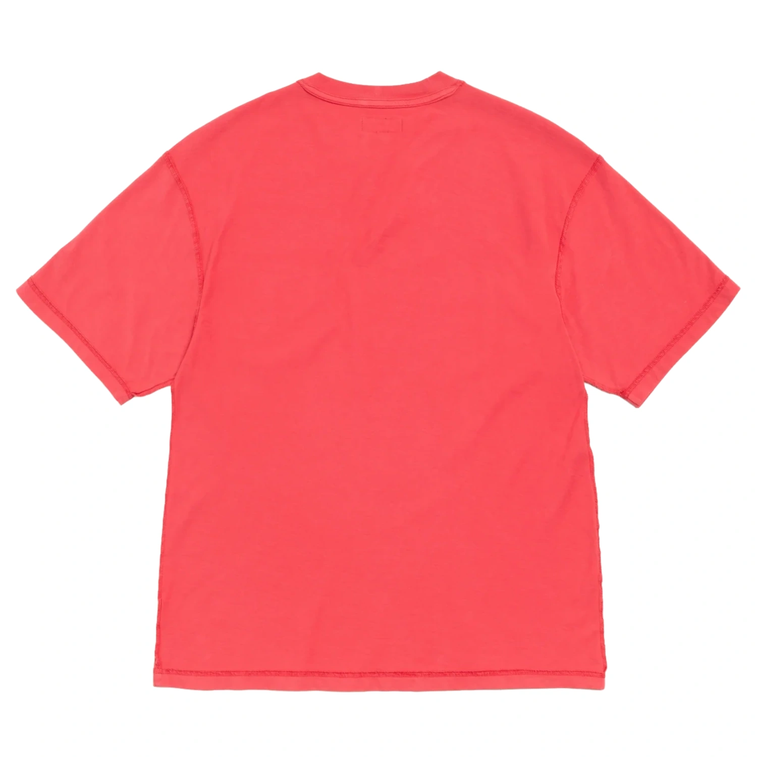 Stüssy Lazy Tee Washed Red back view in a white background
