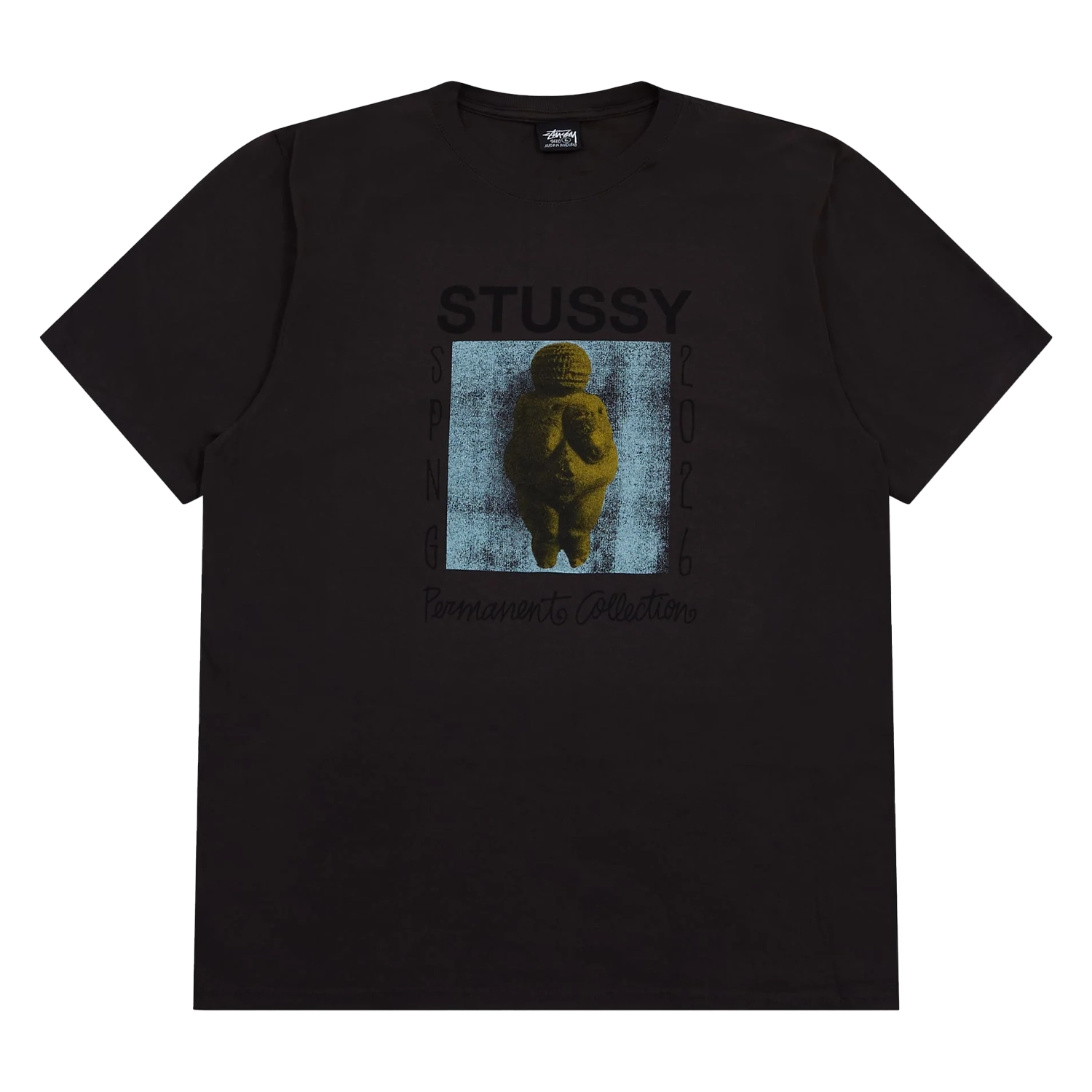 Stüssy Permanent Collection P.D. Tee Faded Black front view in a white background