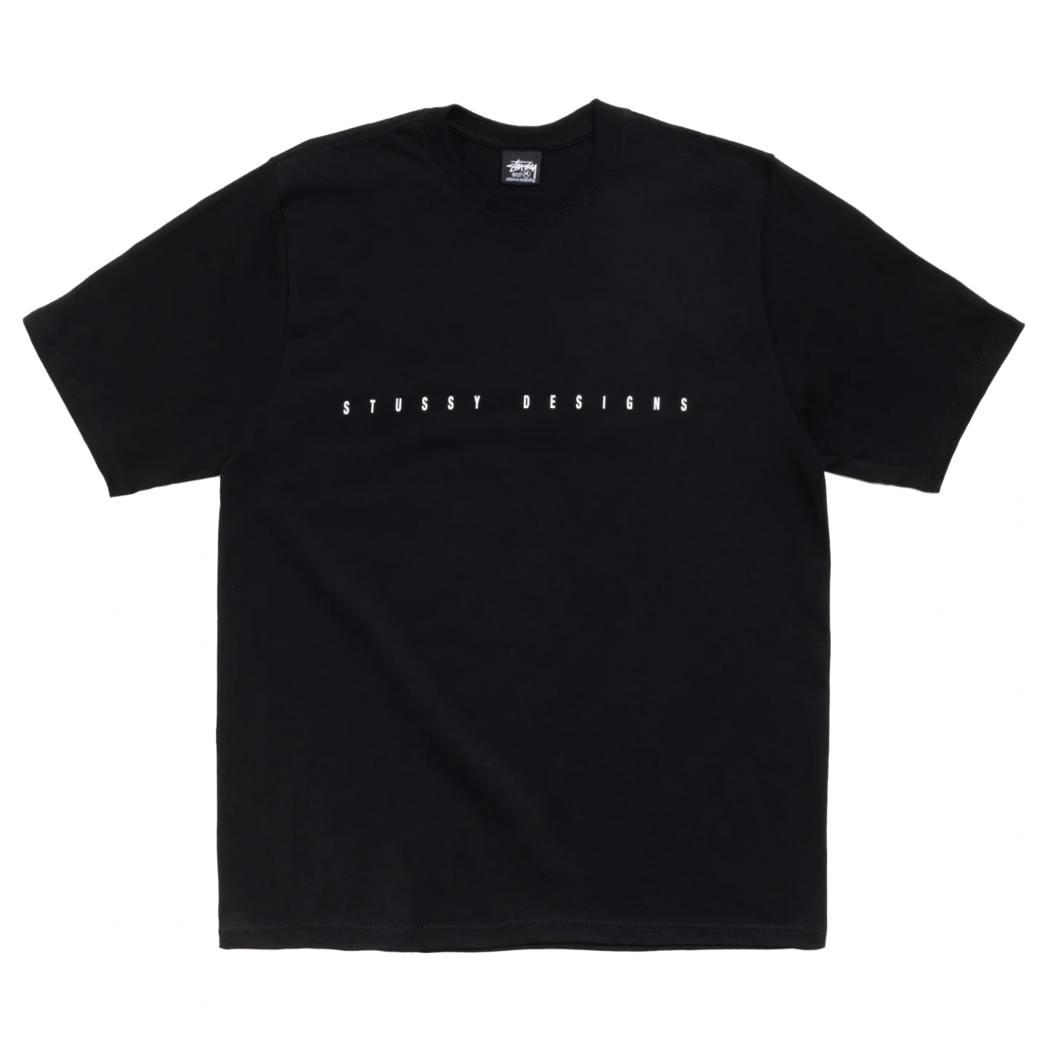 Stüssy S Box Tee Black front view in a white background
