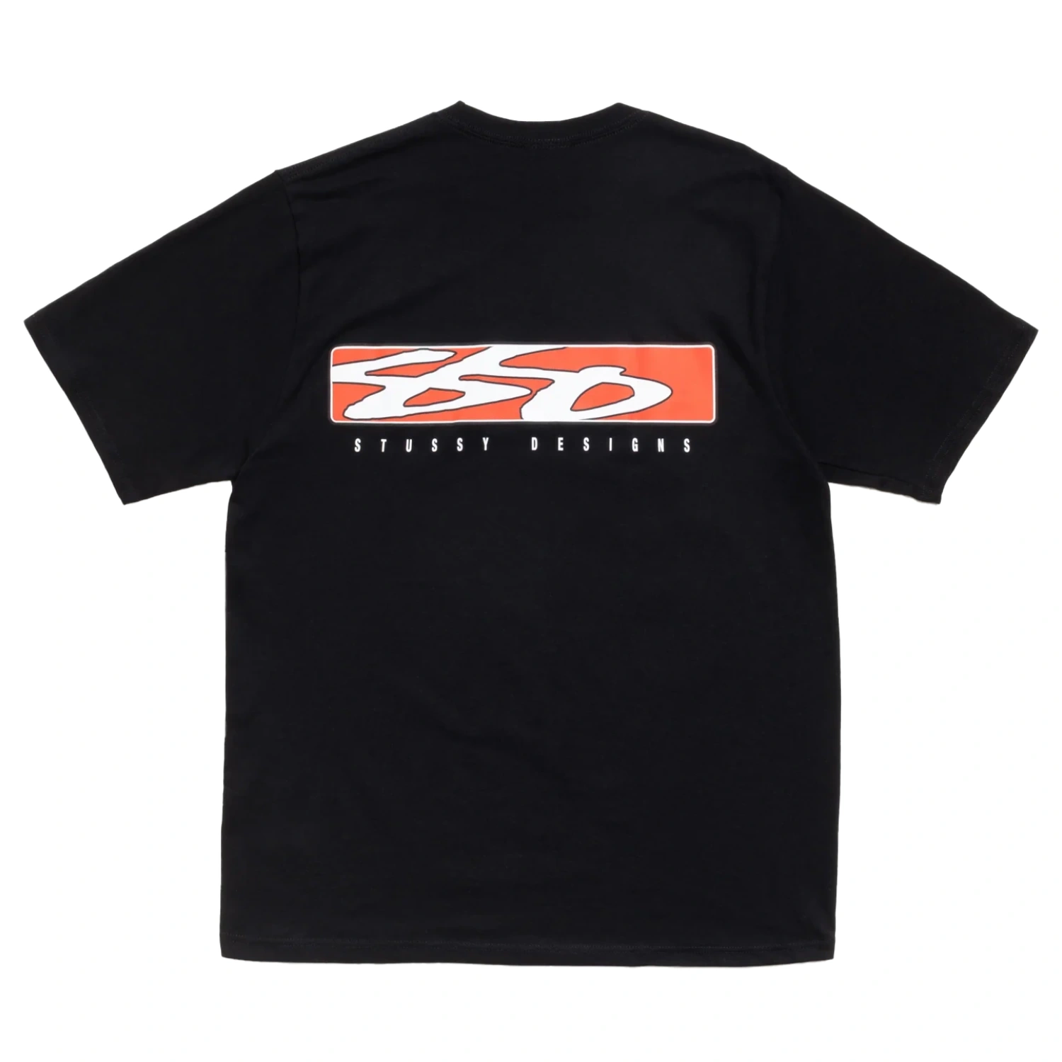Stüssy S Box Tee Black back view in a white background