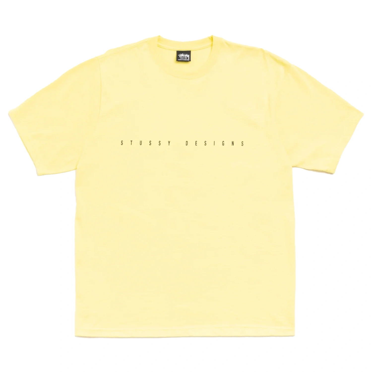 Stüssy S Box Tee Lemon front view in a white background