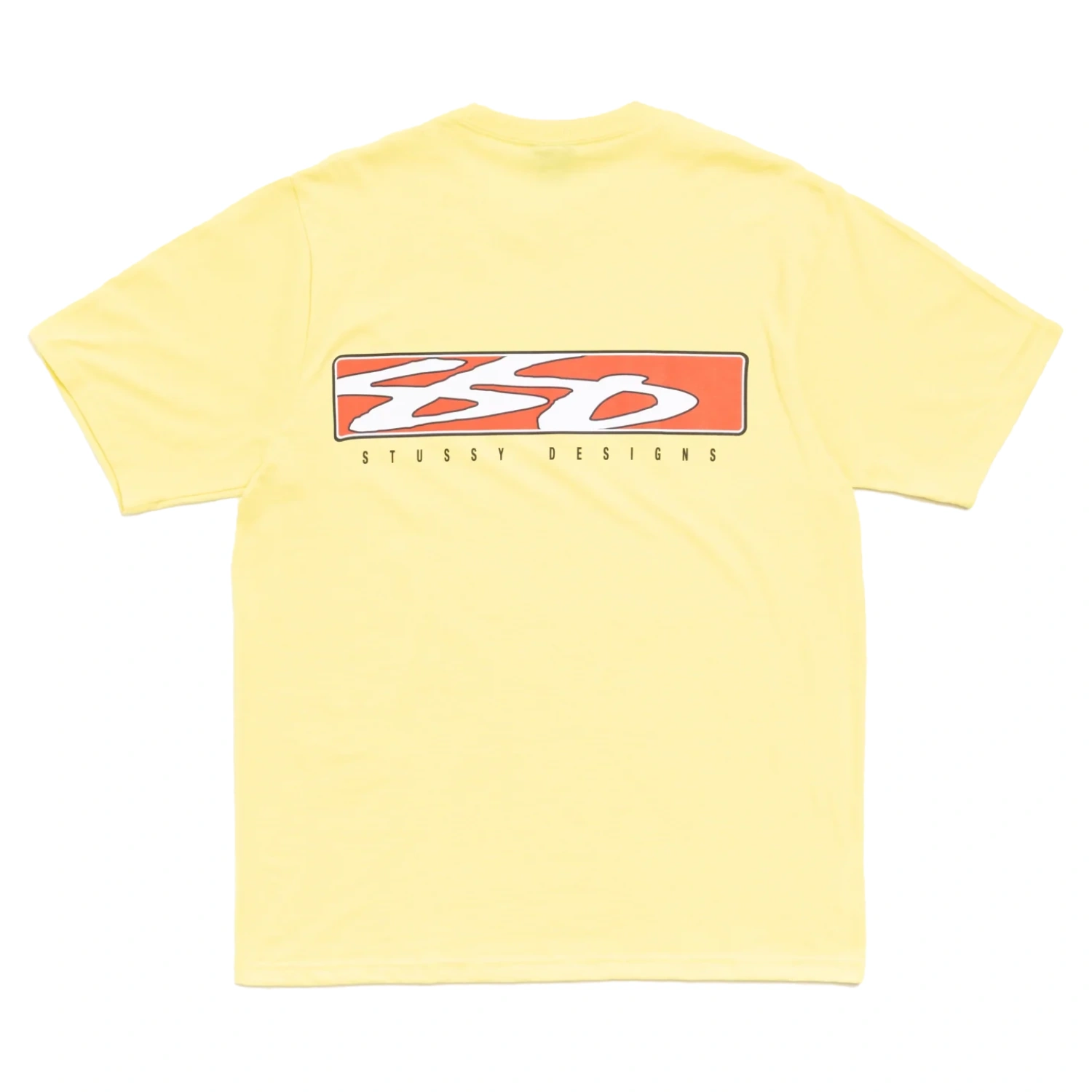 Stüssy S Box Tee Lemon back view in a white background