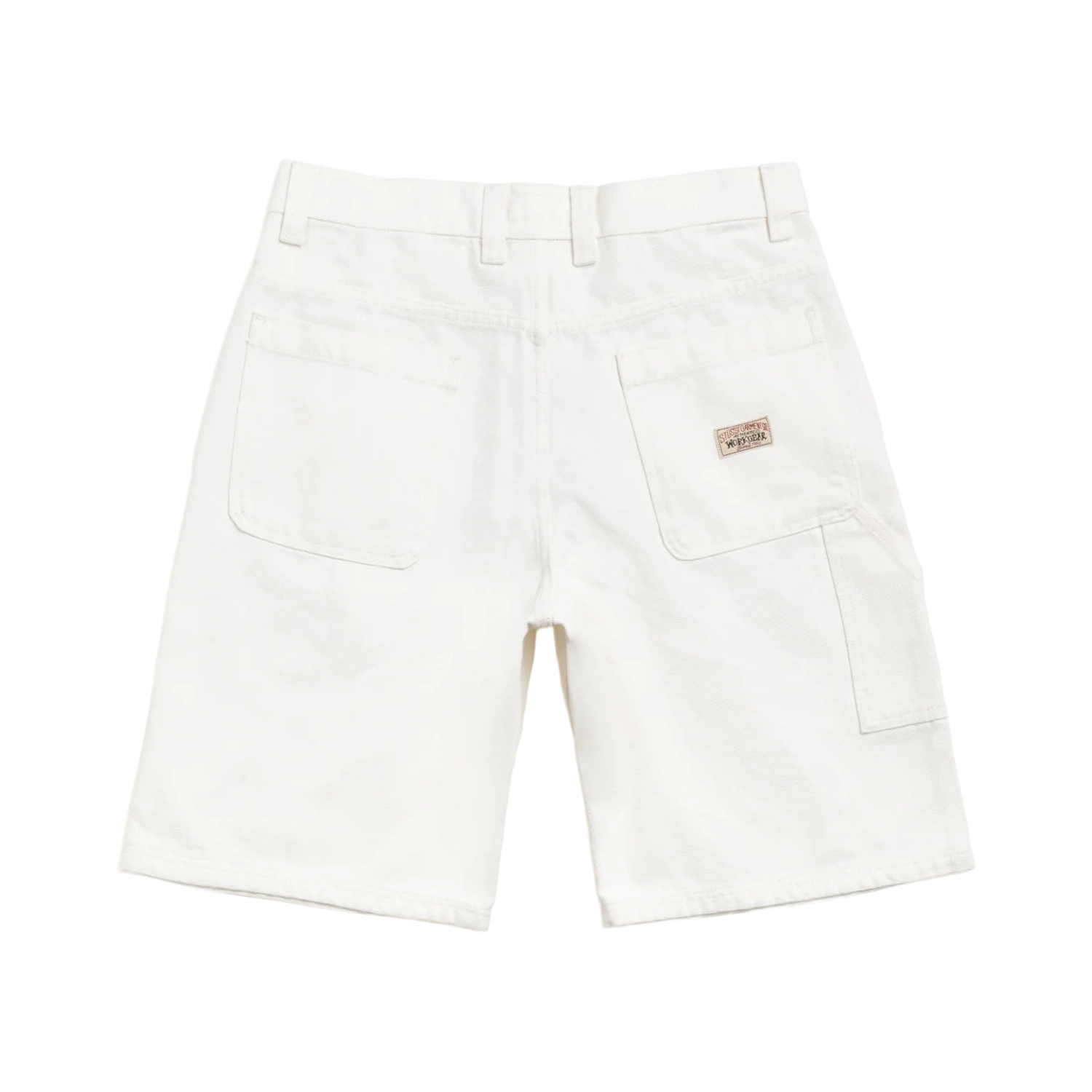 Stüssy Work Short Canvas Bone back view in a white background