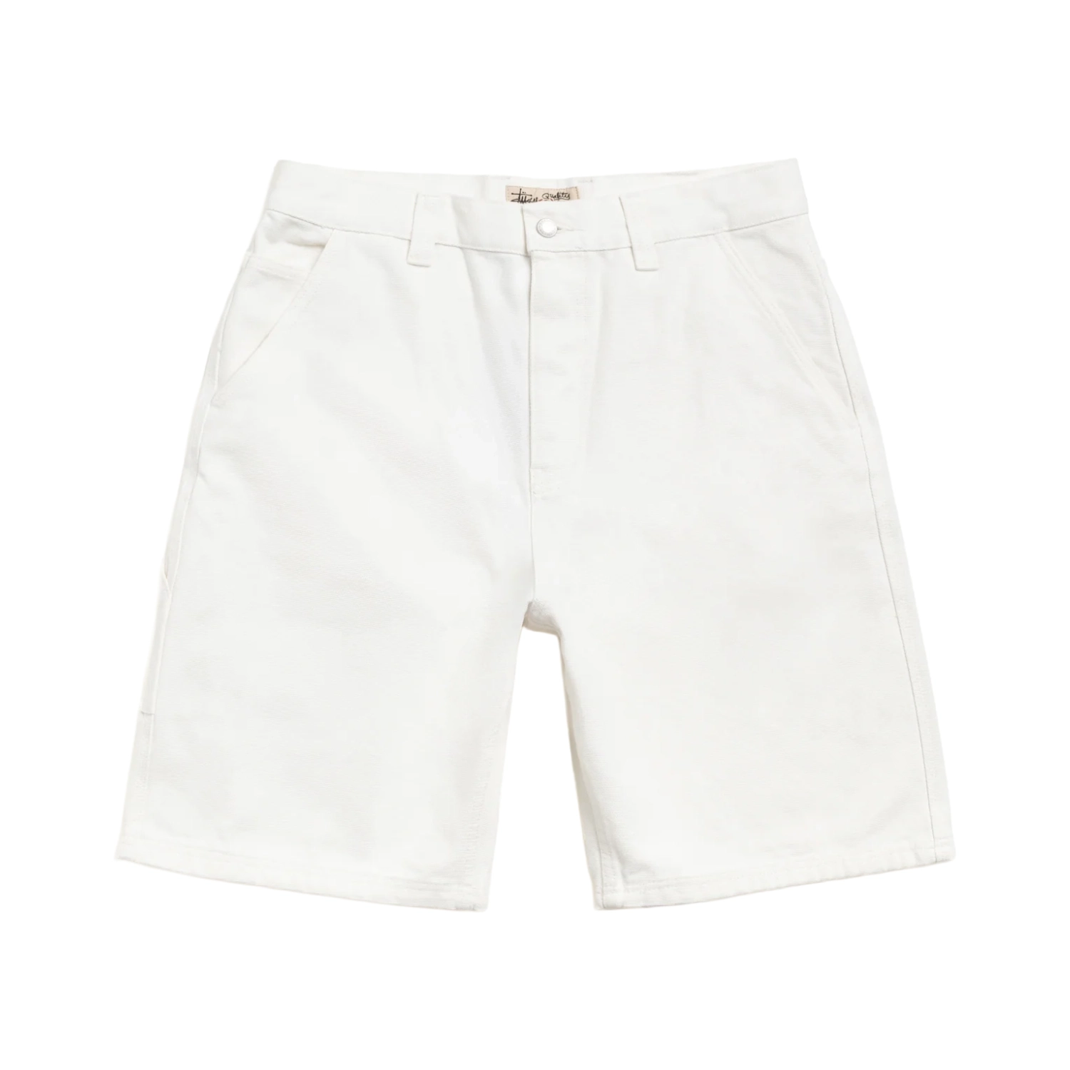 Stüssy Work Short Canvas Bone front view in a white background