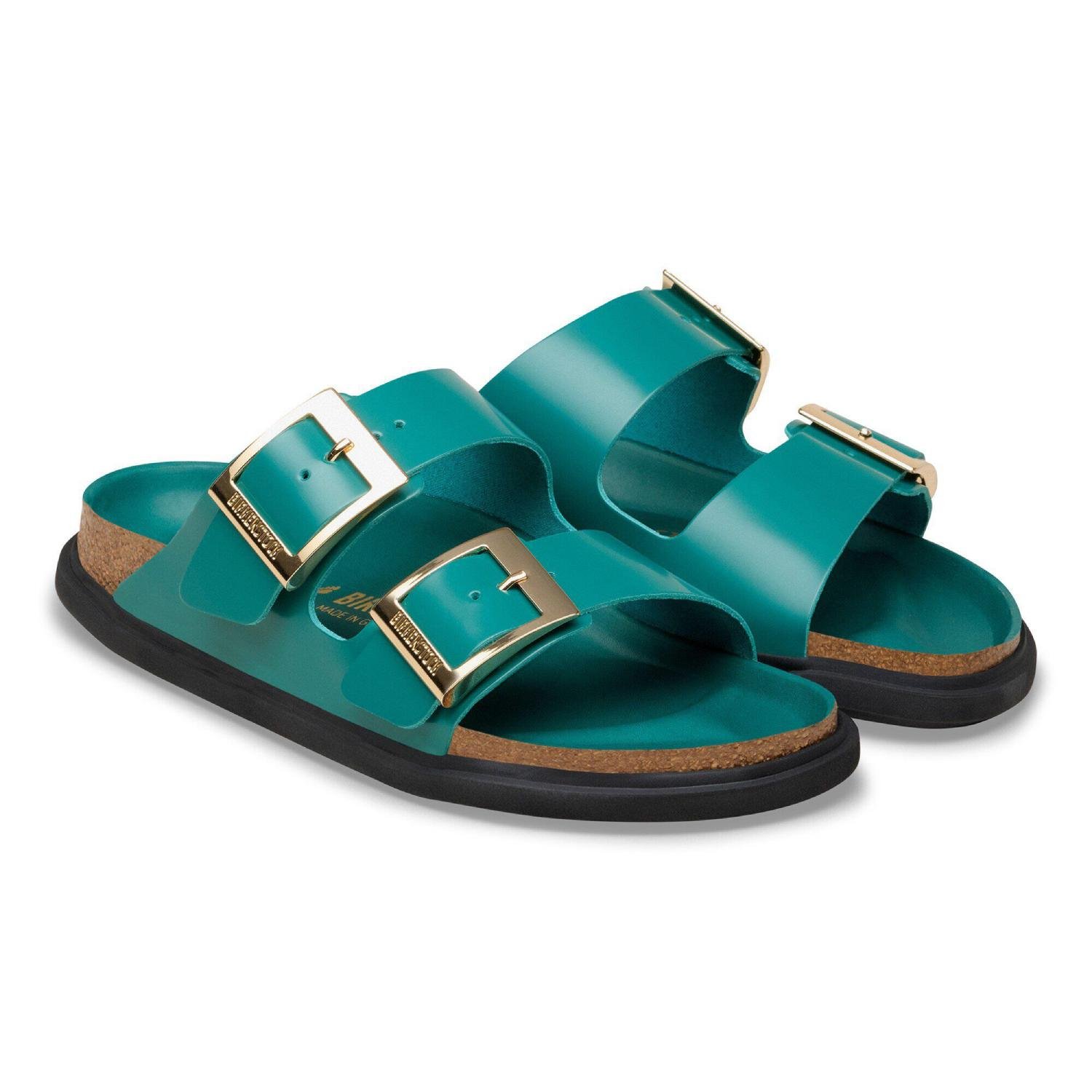 Birkenstock Droplet Buckle Arizona Teal side view