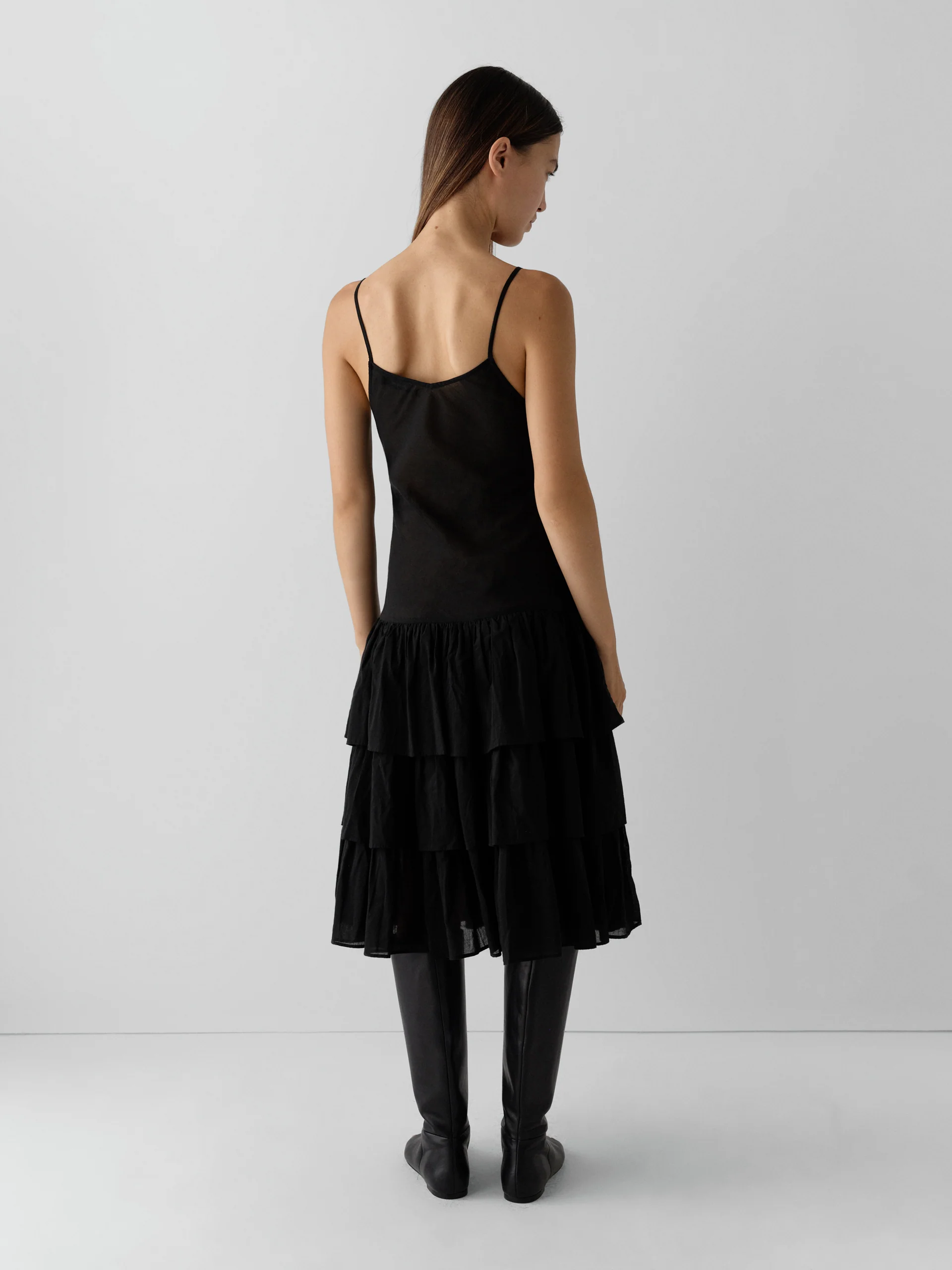 Gimaguas Joan Midi Dress Black back view on model