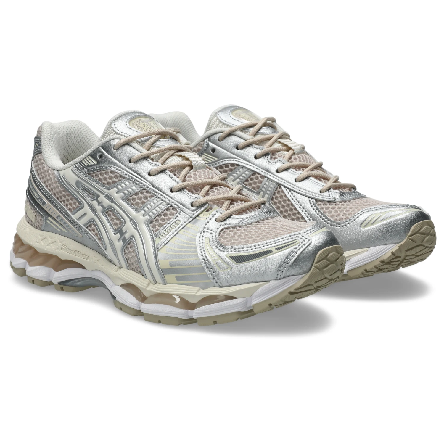Asics Gel-Kayano 12.1 Mineral Beige/Cream side view in a white background