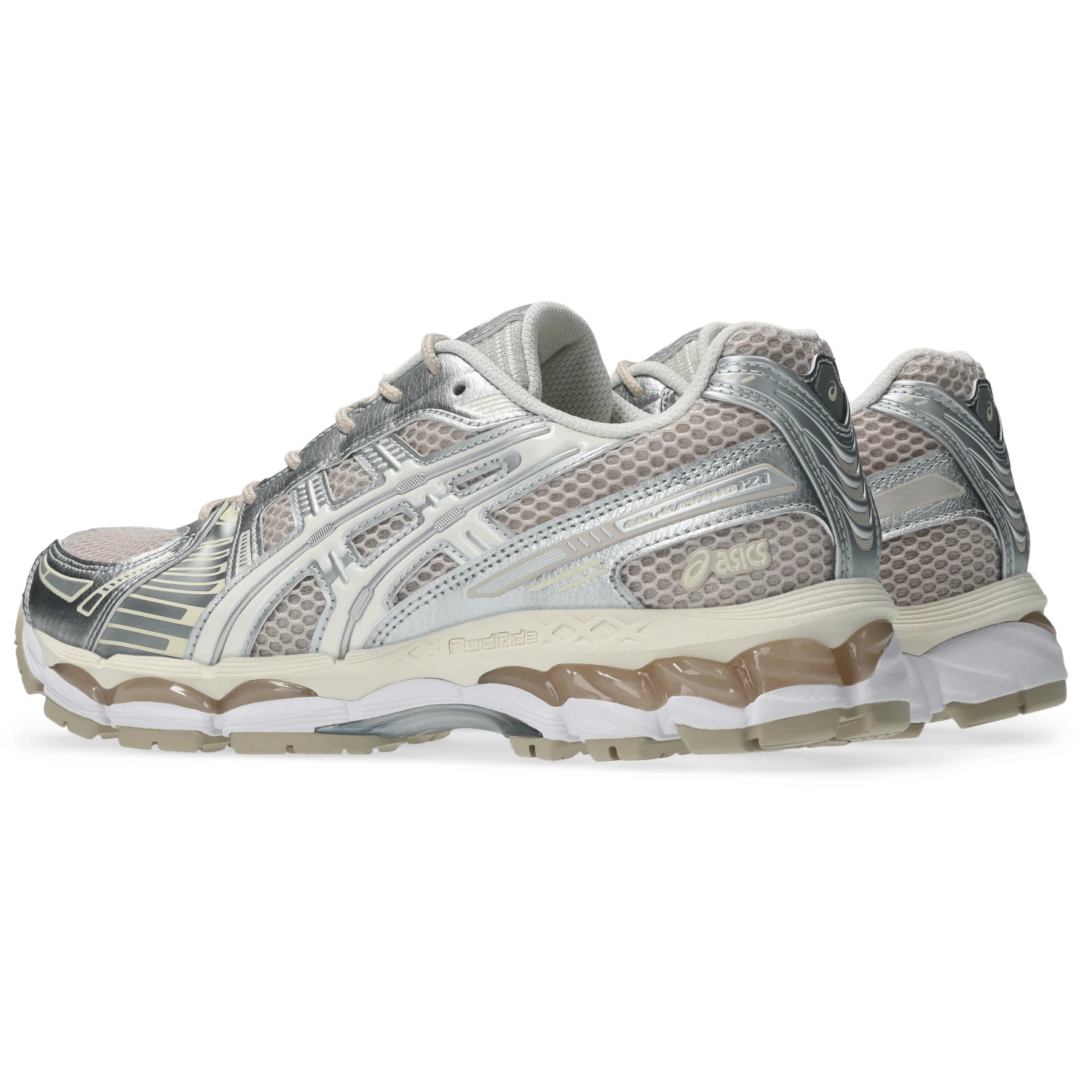 Asics Gel-Kayano 12.1 Mineral Beige/Cream side view in a white background