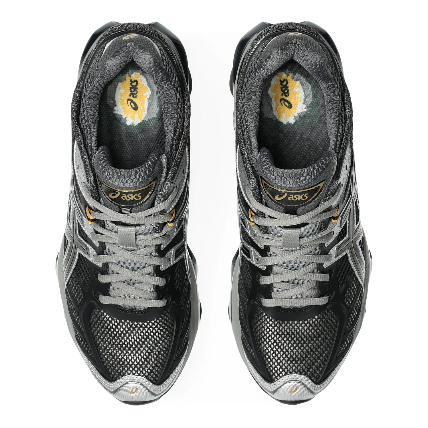 Asics Gel-Kinetic 2.0 Clay Grey/Black top view in a white background