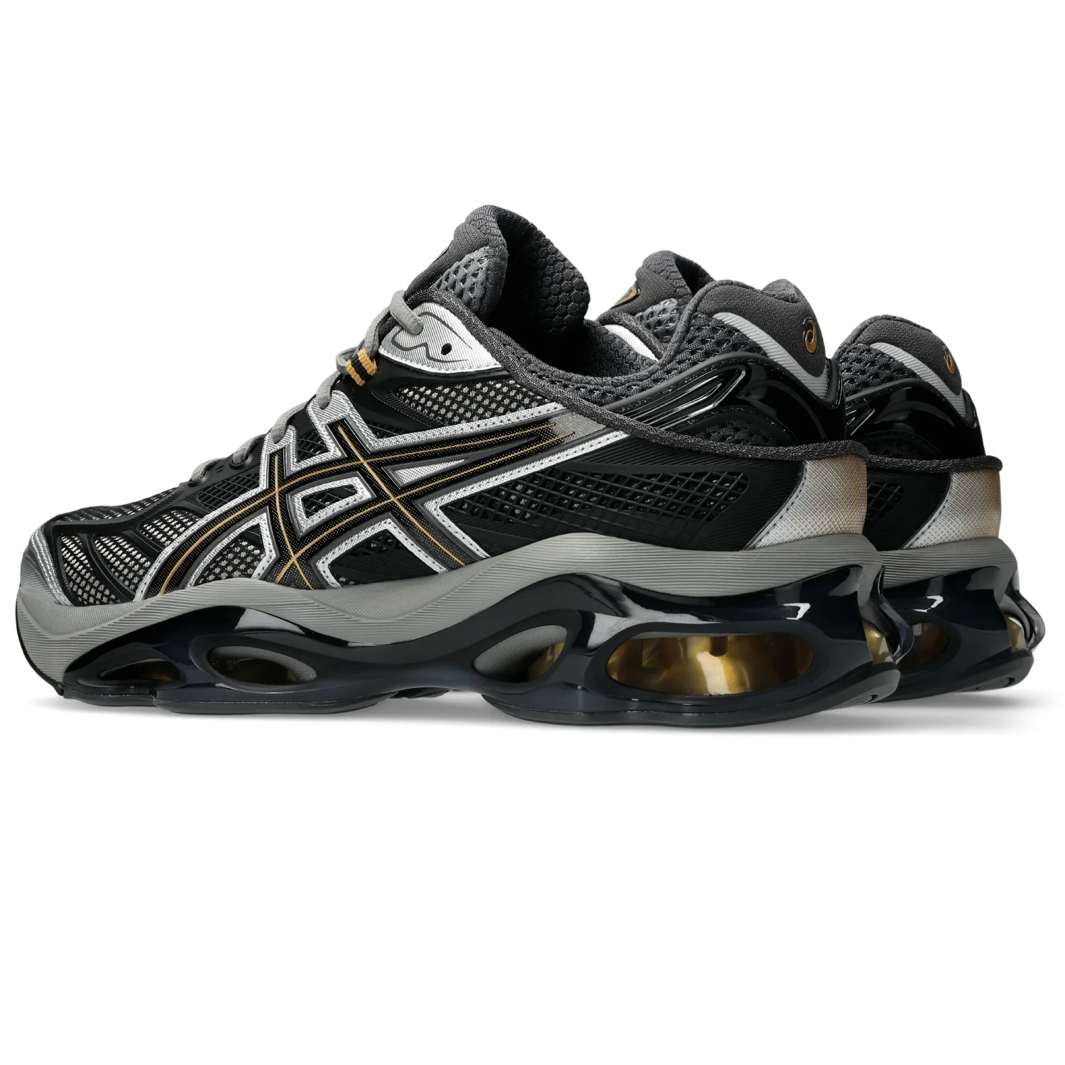 Asics Gel-Kinetic 2.0 Clay Grey/Black side view in a white background