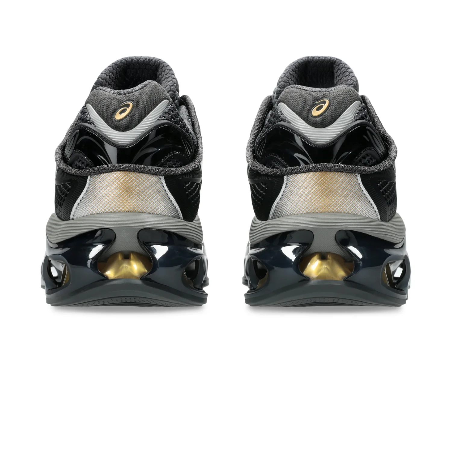 Asics Gel-Kinetic 2.0 Clay Grey/Black back view in a white background