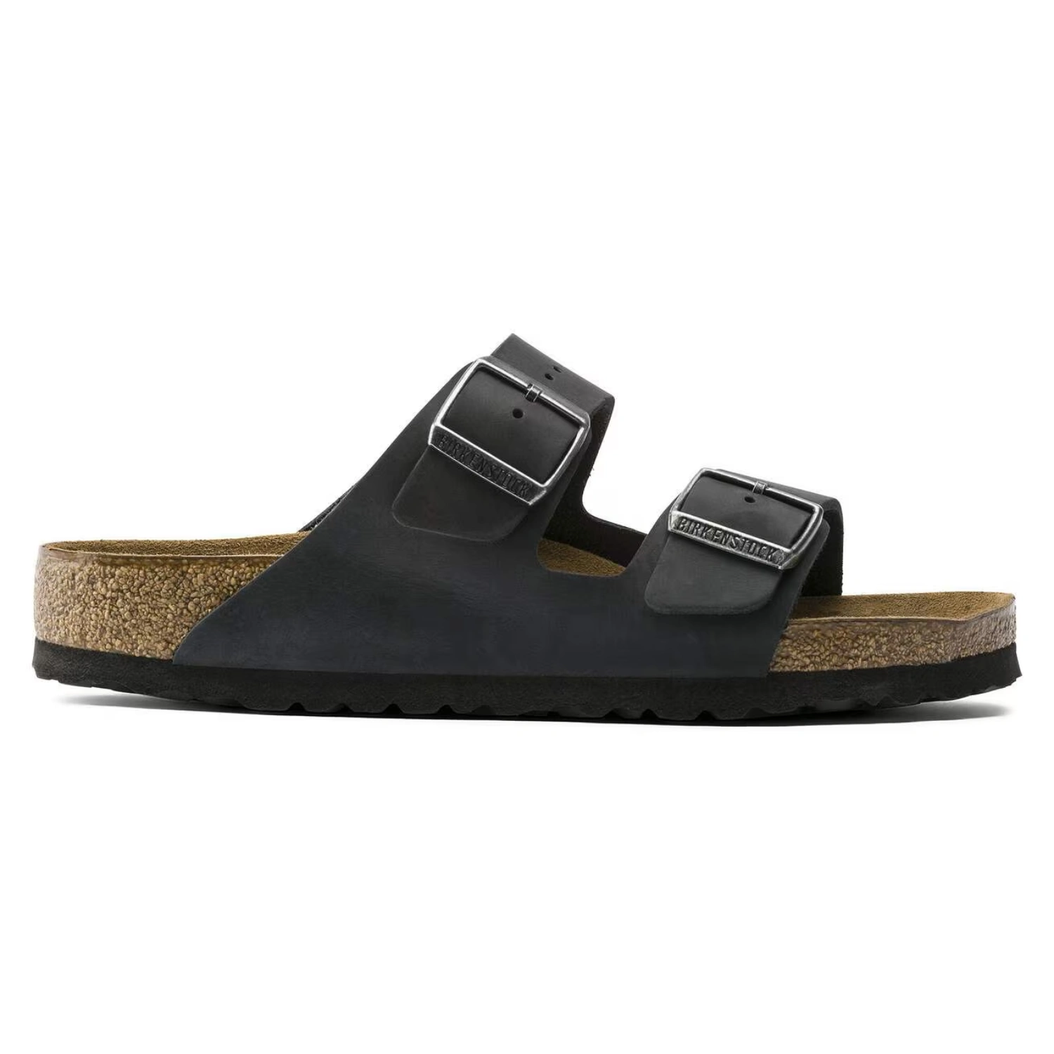 Birkenstock Arizona SFB Black side view in a white background