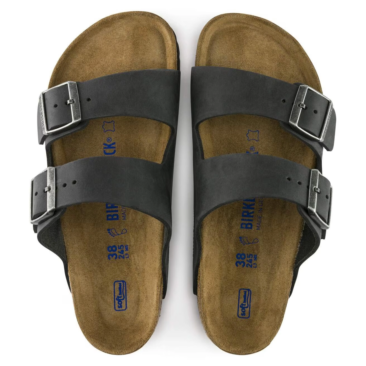 Birkenstock Arizona SFB Black top view in a white background