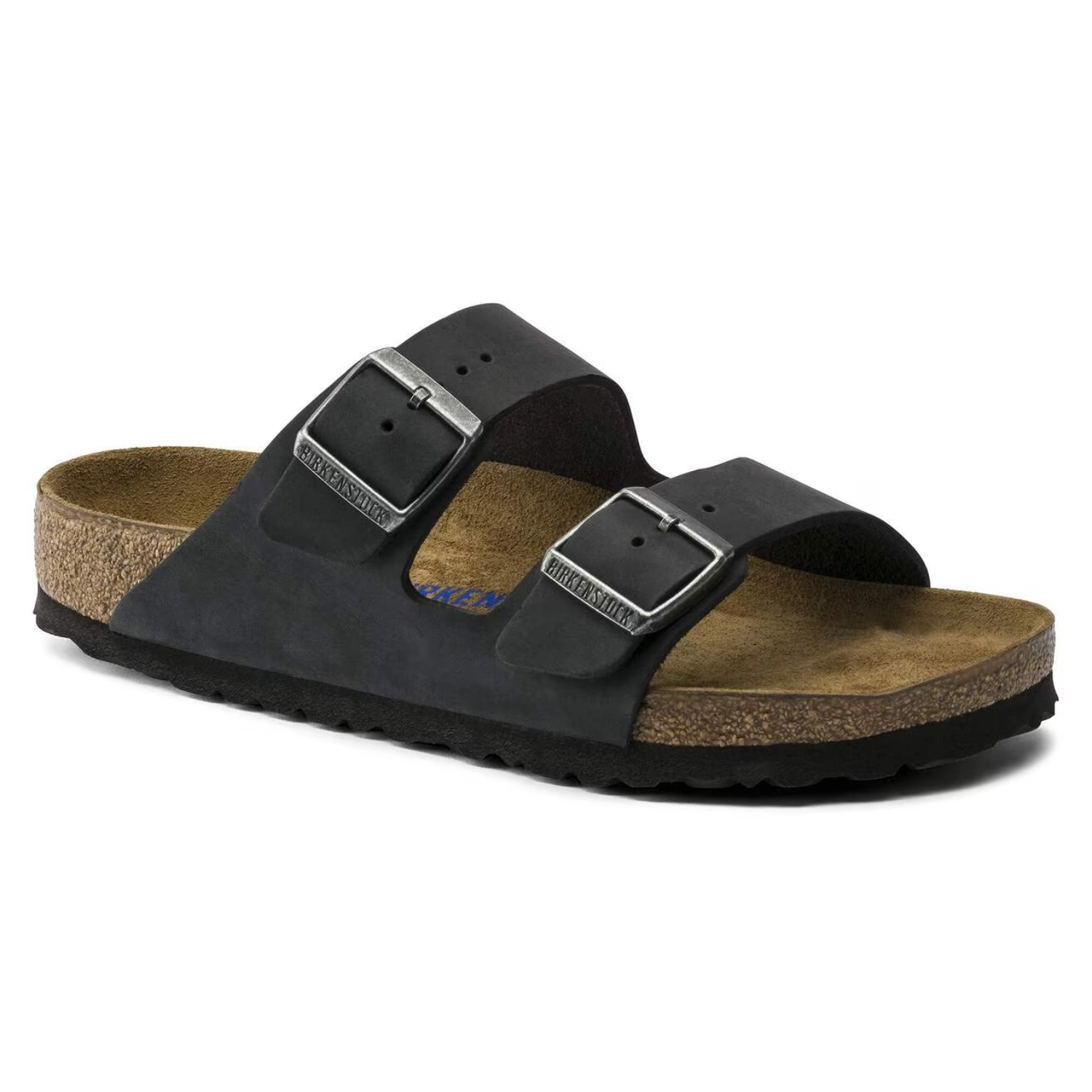 Birkenstock Arizona SFB Black side view in a white background