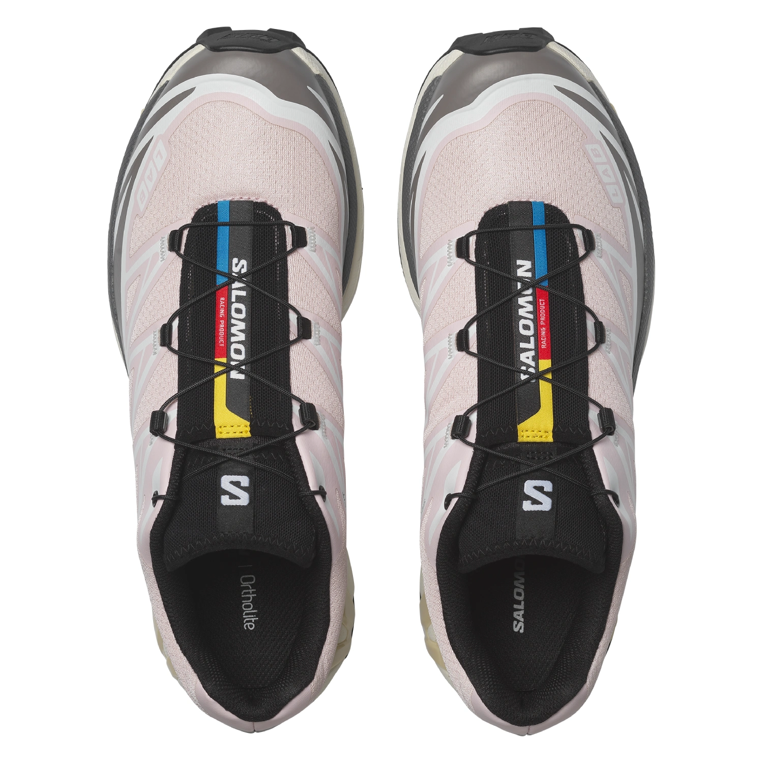 Salomon XT-6 Cloudburst/Icy Pink/Tapioca top view in a white background