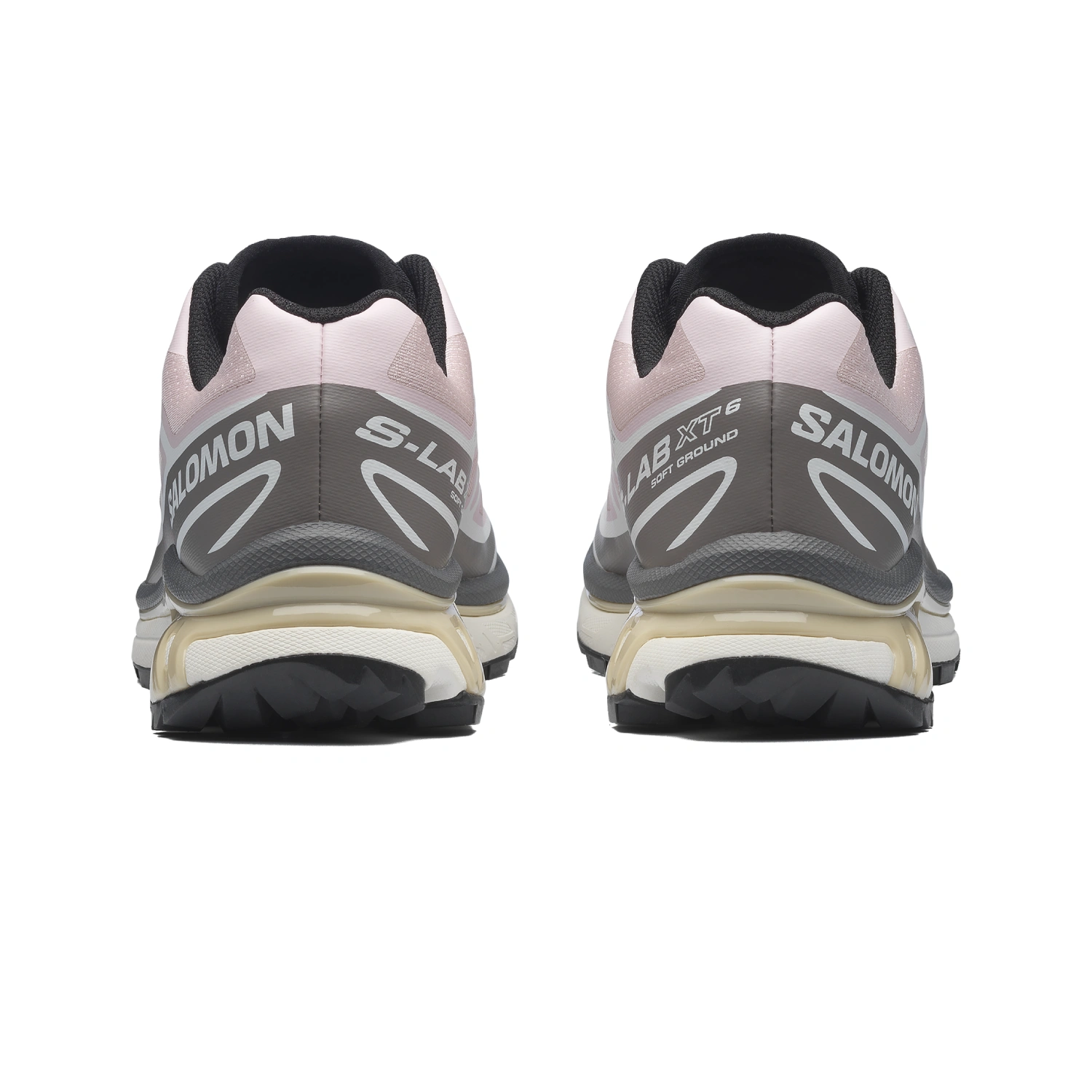 Salomon XT-6 Cloudburst/Icy Pink/Tapioca back view in a white background