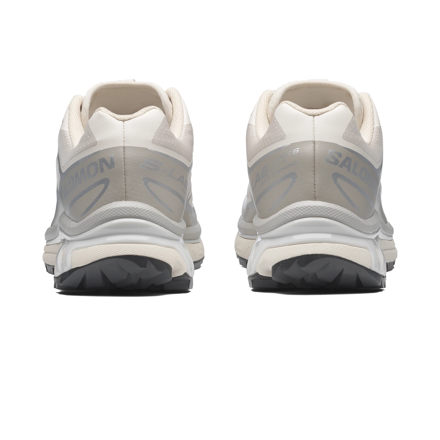 Salomon XT-6 Rainy Day/Paloma/Ftw Silver back view in a white background