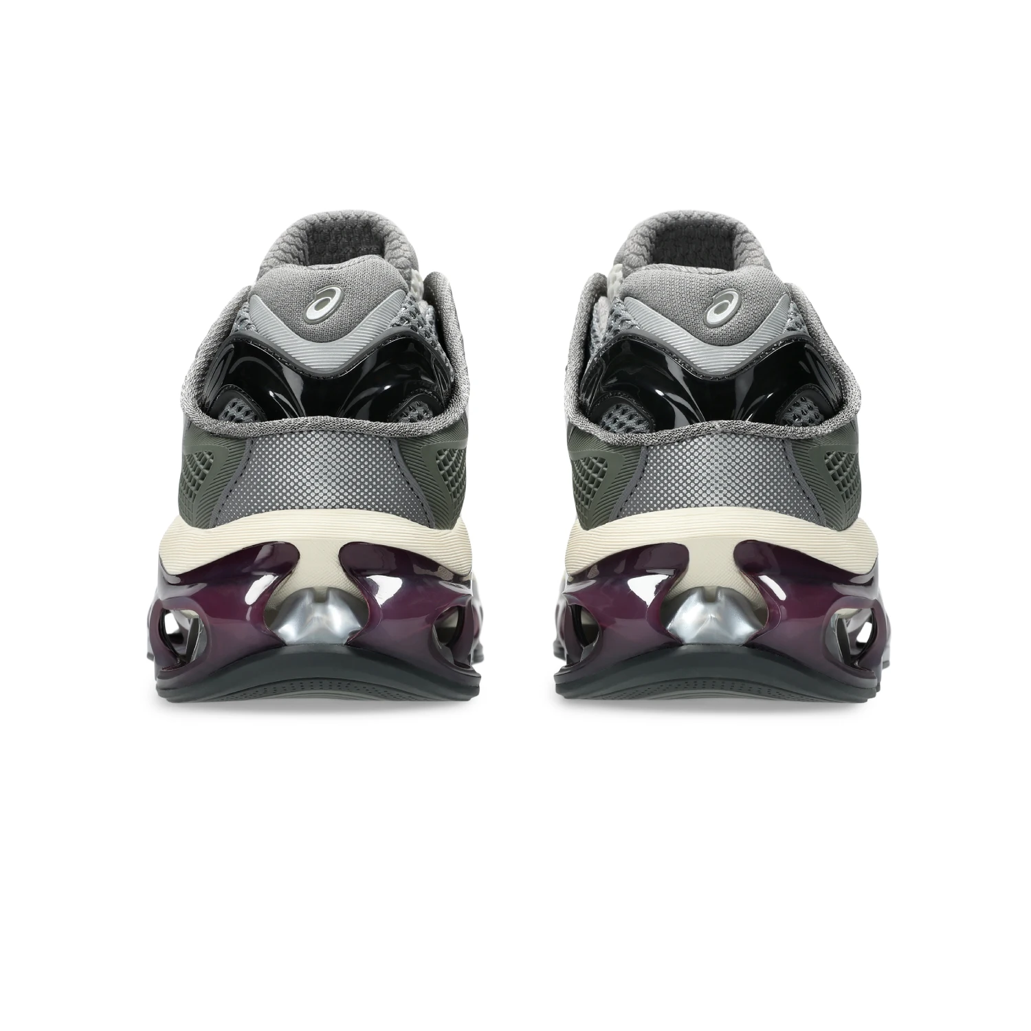 Asics Gel-Kinetic 2.0 Lichen Green/Beniimo Purple back view in a white background