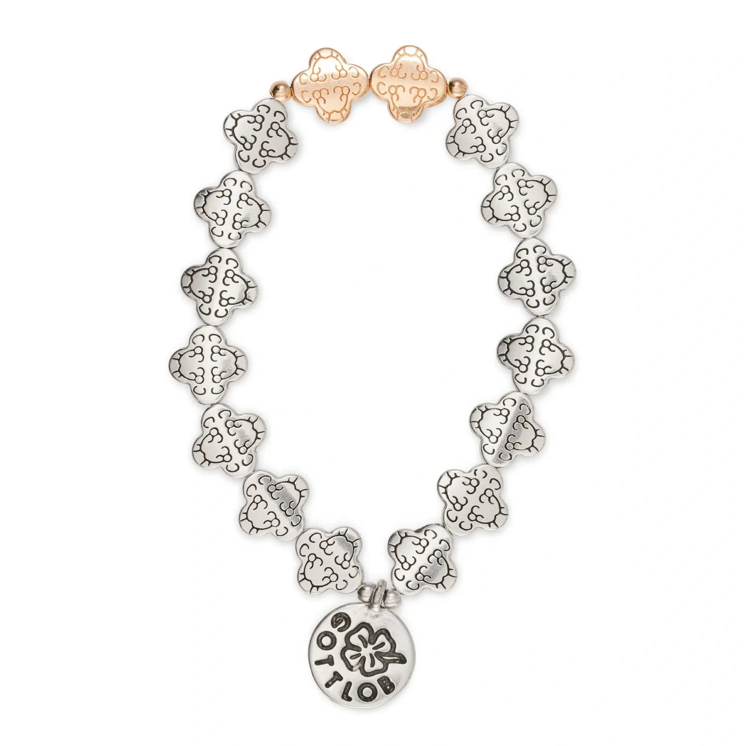Gottlob Edition No.1 Bracelet Silver/Rosé Gold front view in a white background
