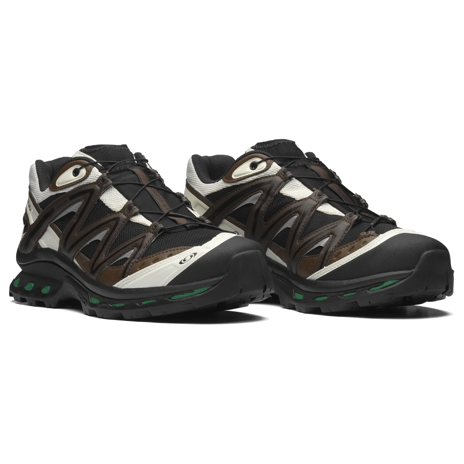 Salomon XT-Quest GTX Black/Delicioso/Green Jacket side view in a white background