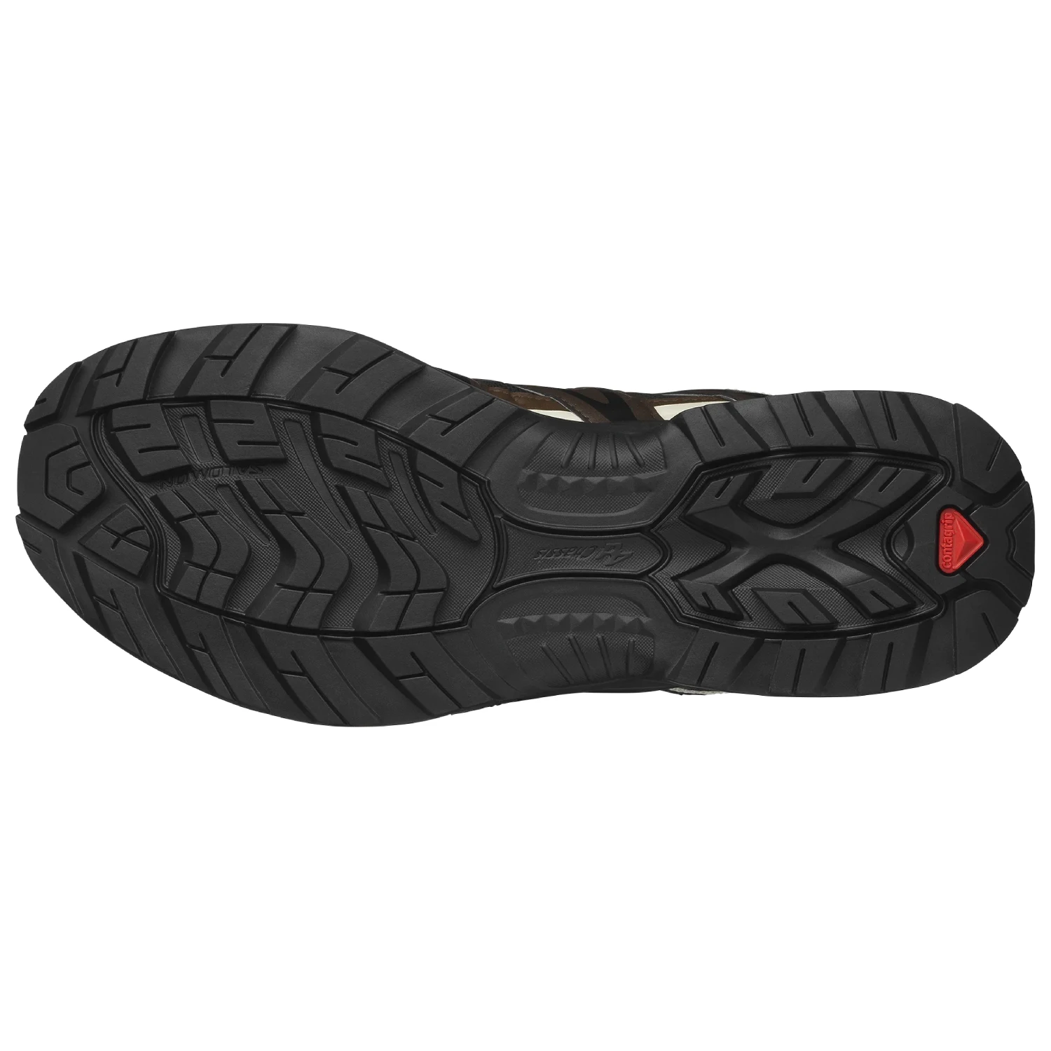 Salomon XT-Quest GTX Black/Delicioso/Green Jacket bottom view in a white background