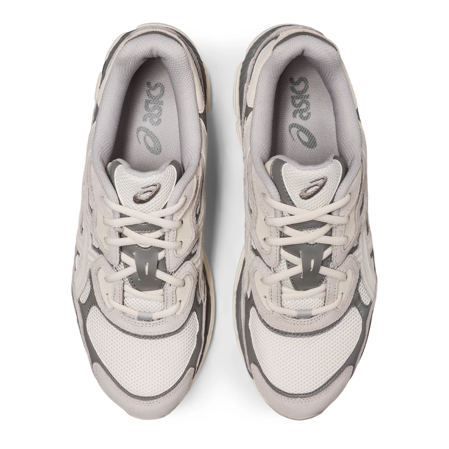 Asics GEL-NYC Cream/Oyster Grey top view in a white background