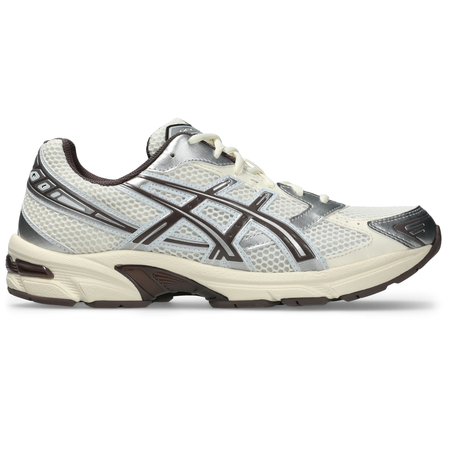 Asics Gel-1130 Cream/Cocoa Powder side view in a white background
