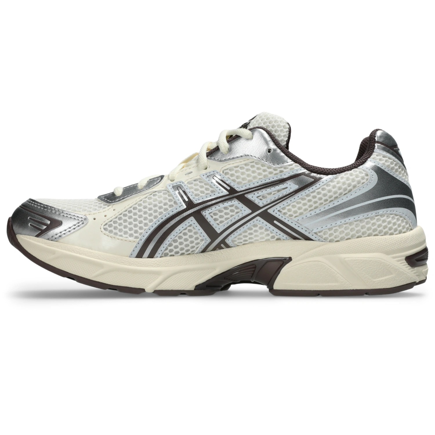 Asics Gel-1130 Cream/Cocoa Powder side view in a white background