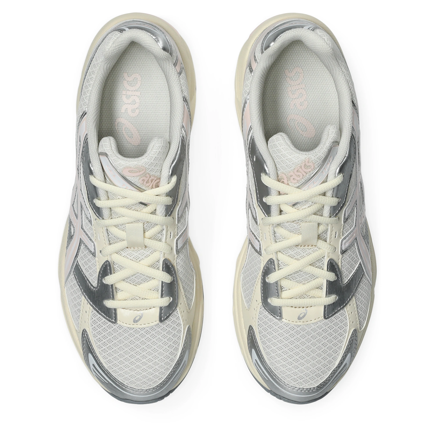 Asics Gel-1130 Cream/Pink Cloud top view in a white background