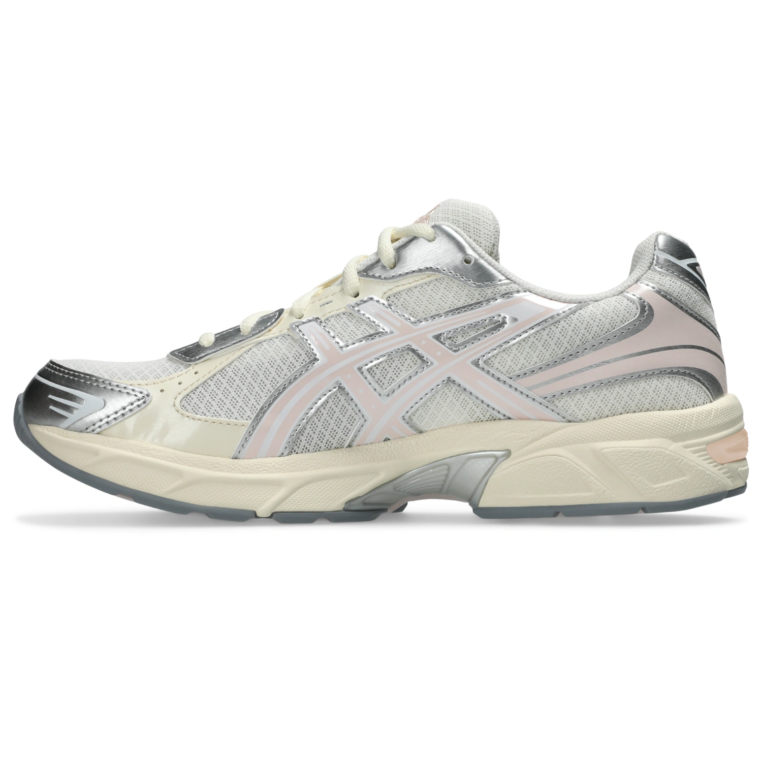Asics Gel-1130 Cream/Pink Cloud side view in a white background