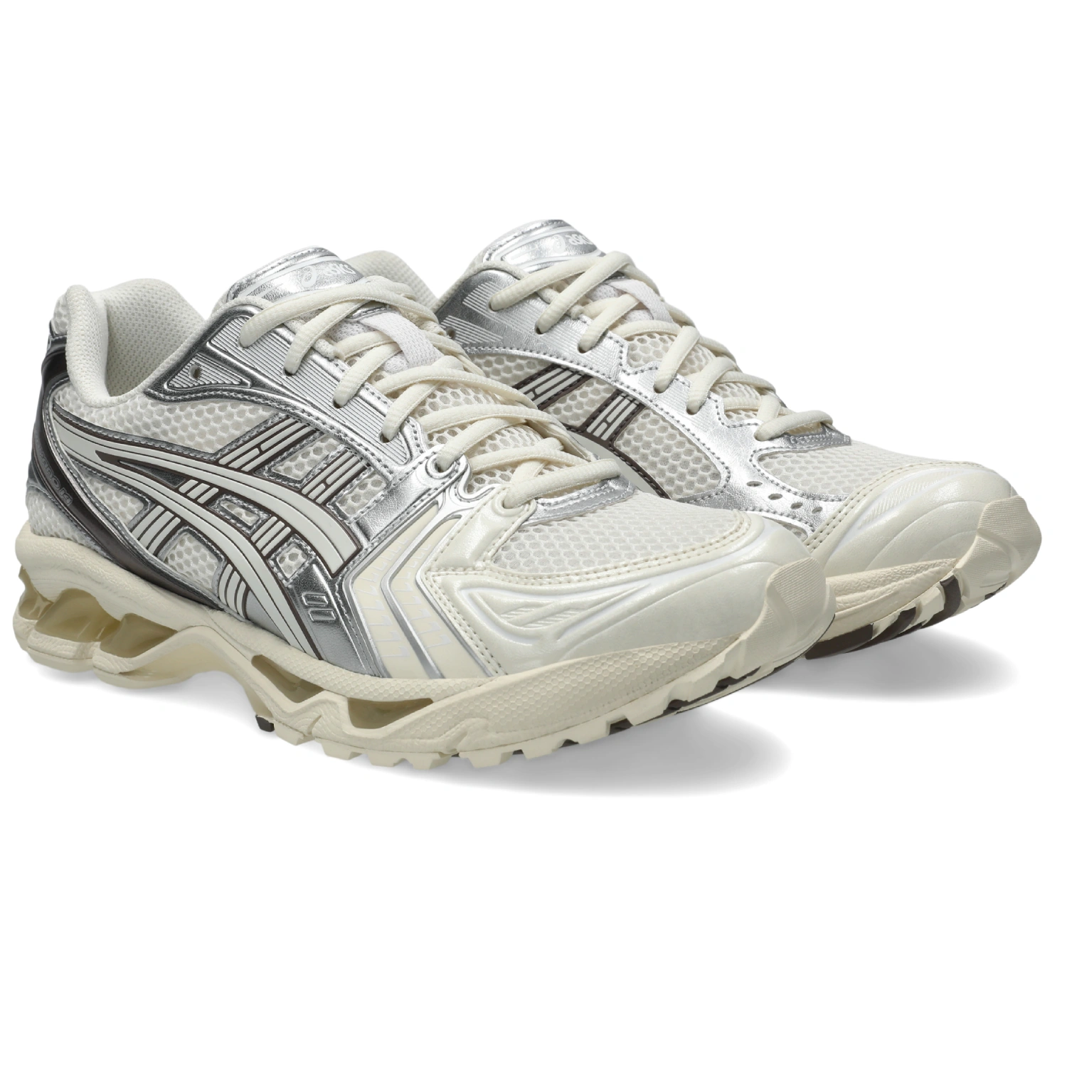 Asics Gel-Kayano 14 Cream/Cocoa Powder side view in a white background