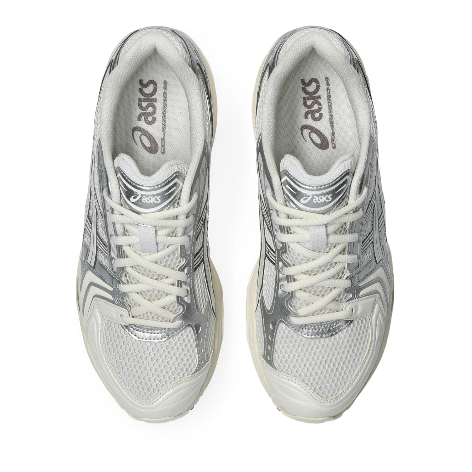 Asics Gel-Kayano 14 Cream/Cocoa Powder top view in a white background