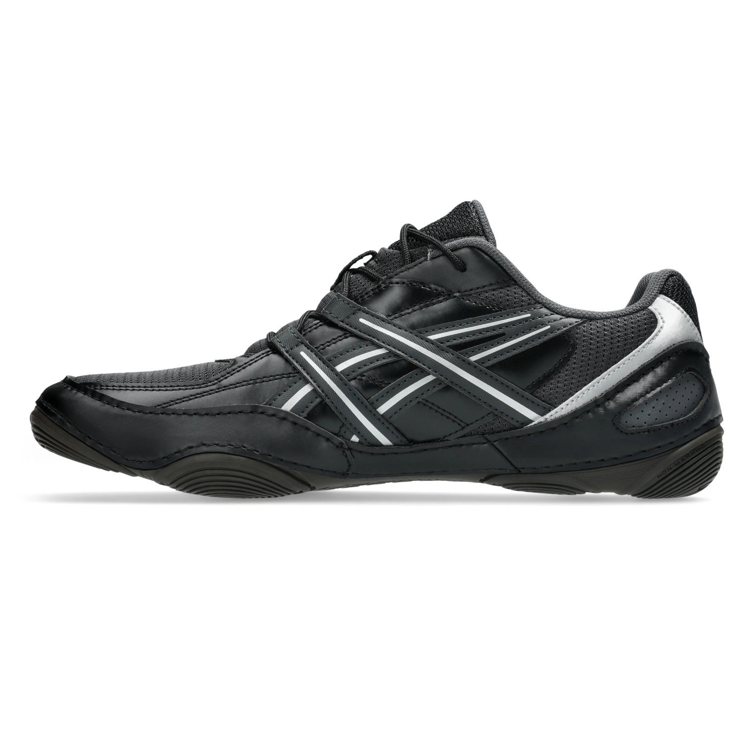Asics Hypersync Graphite Grey/Black side view in a white background