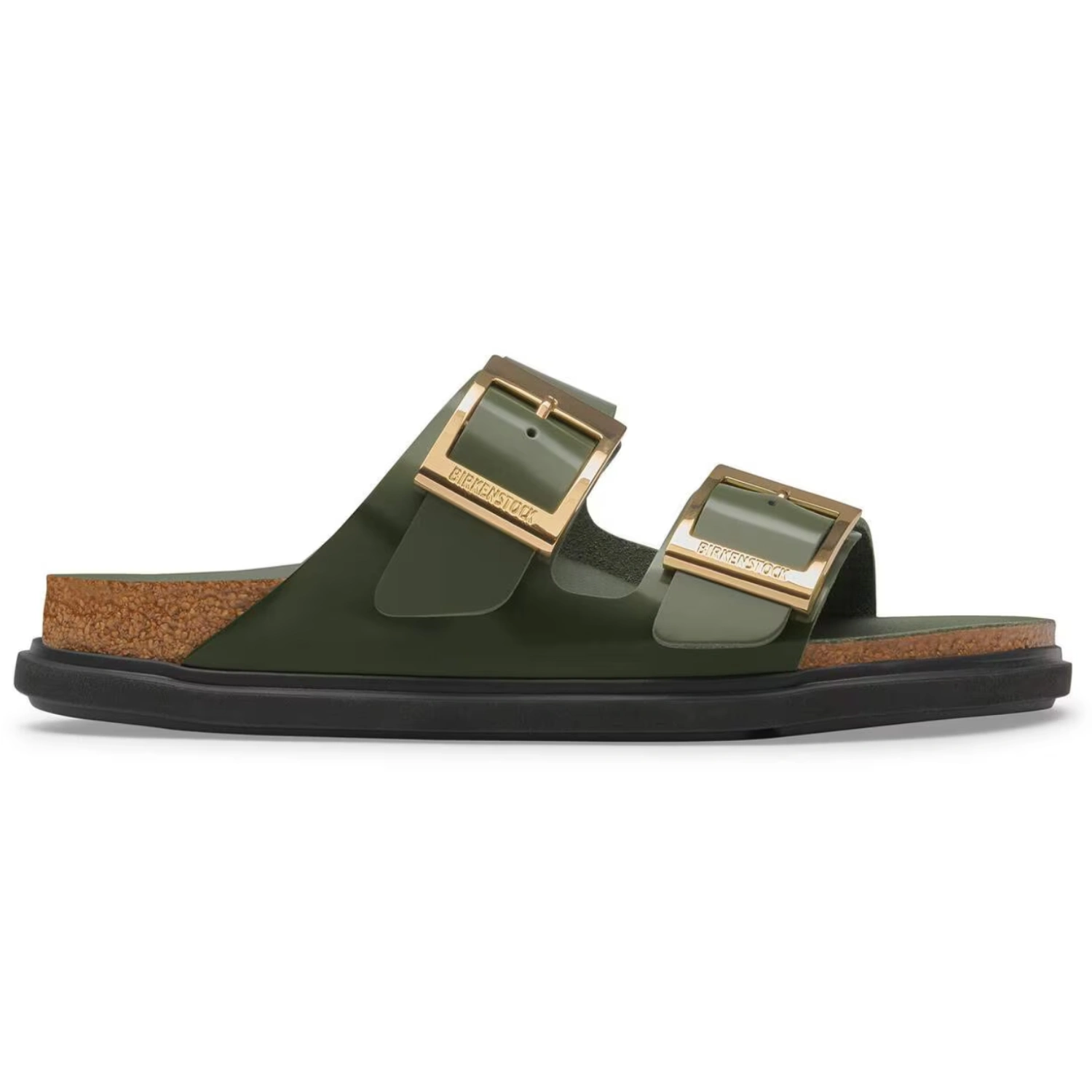 Birkenstock Arizona Droplet Buckle Thyme side view in a white background