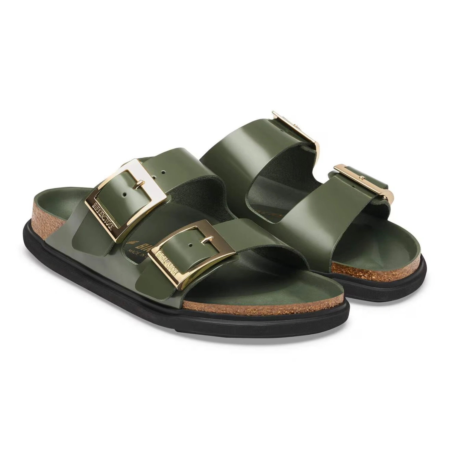 Birkenstock Arizona Droplet Buckle Thyme side view in a white background